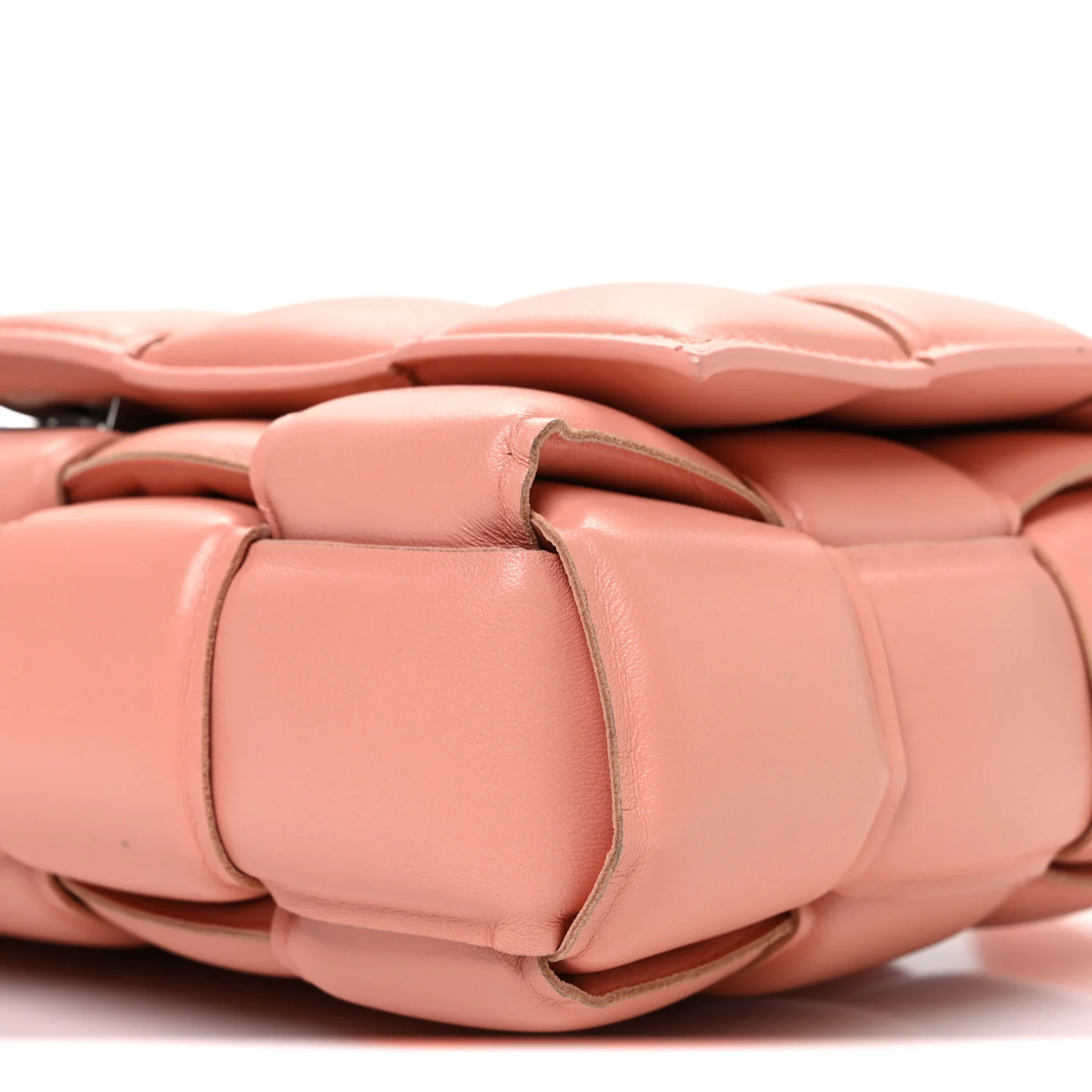 Nappa Maxi Intreccio Padded Cassette Crossbody Bag Peachy - Image 11