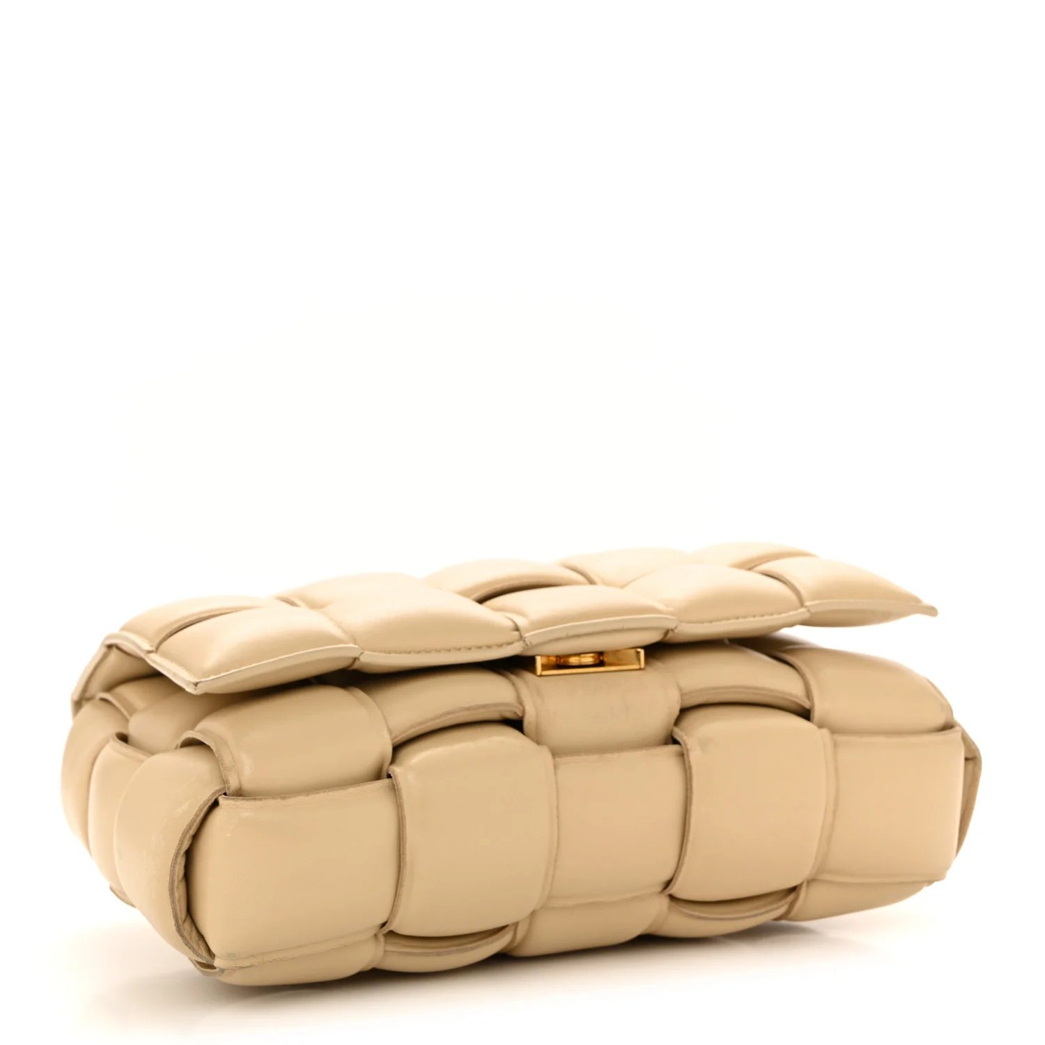 Nappa Maxi Intreccio Padded Cassette Crossbody Bag Porridge - Image 4