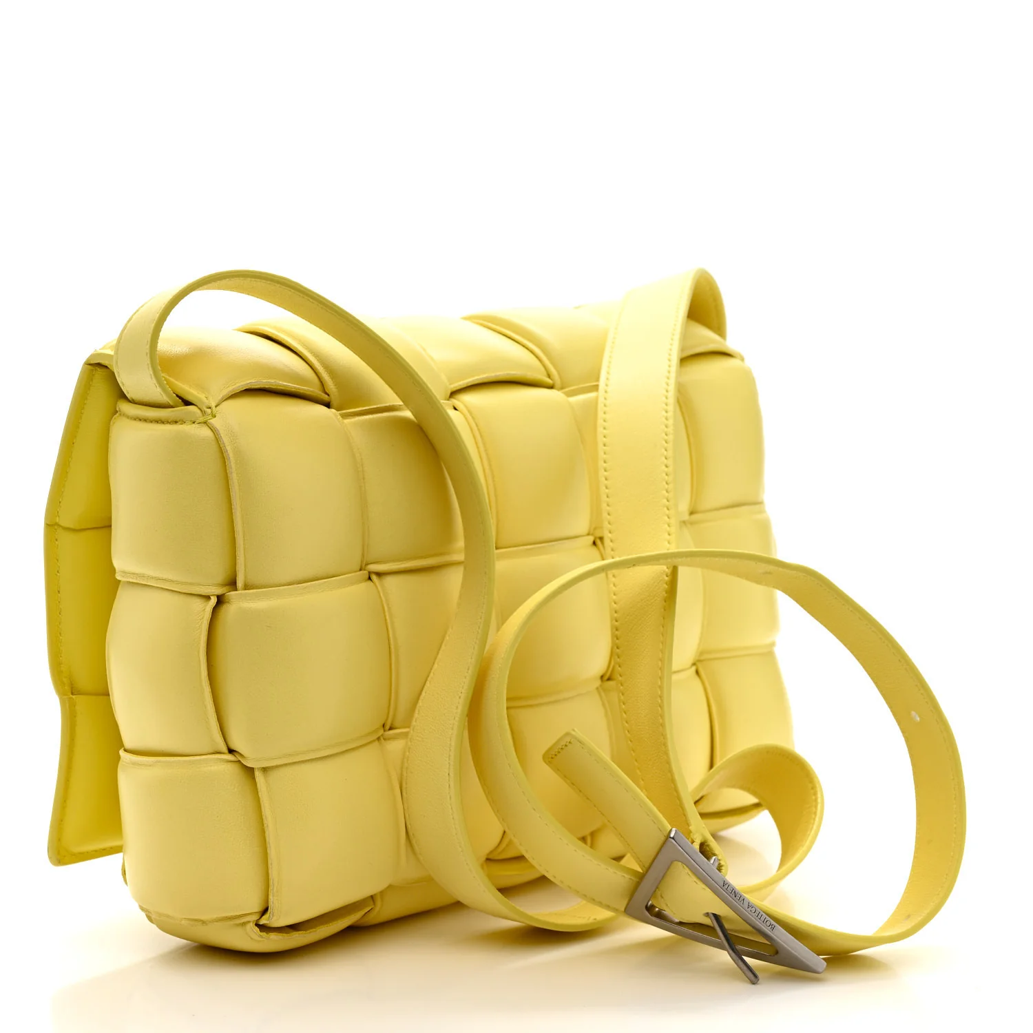 Nappa Maxi Intreccio Padded Cassette Crossbody Bag Sherbert - Image 3