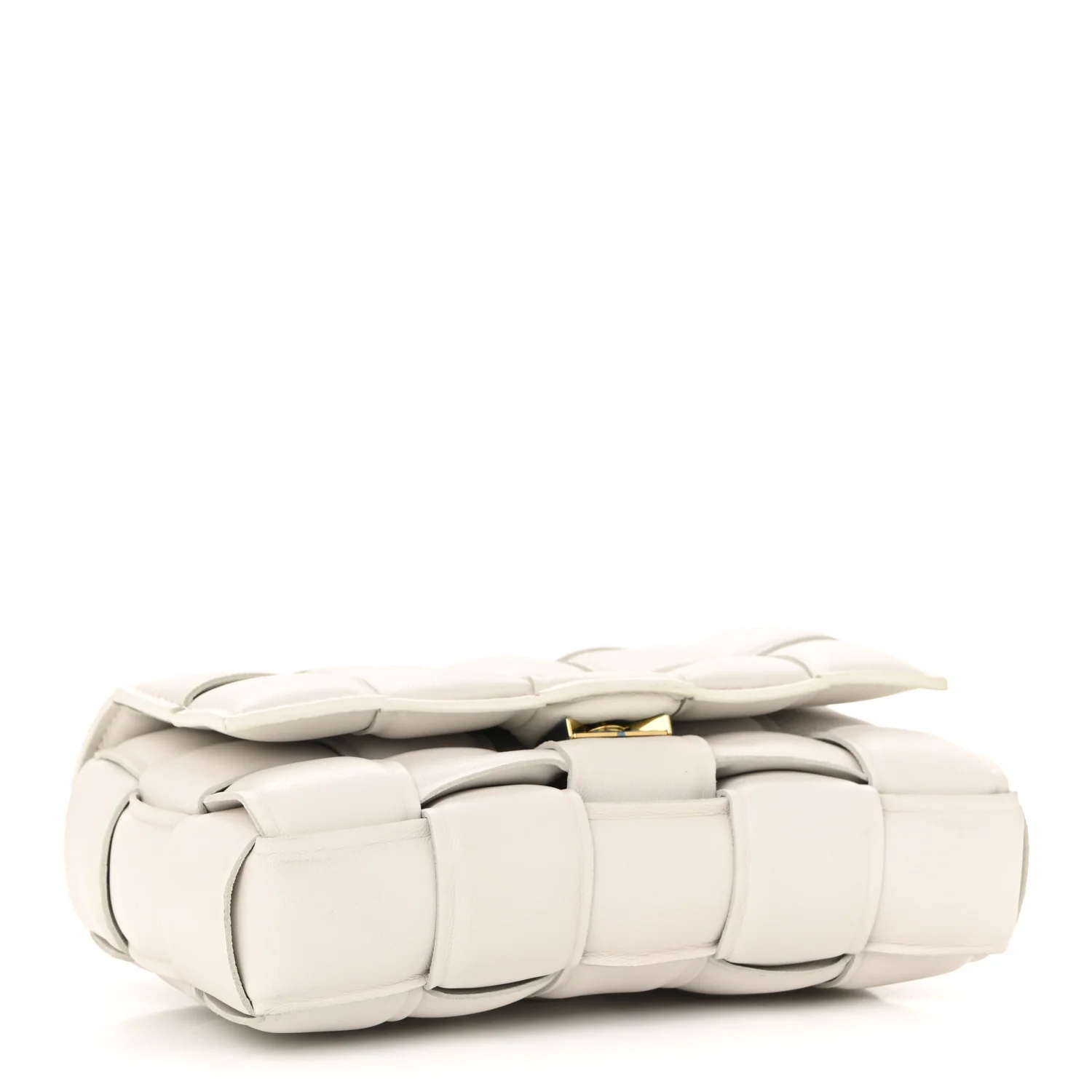 Nappa Maxi Intreccio Small Padded Cassette Crossbody Bag White - Image 4