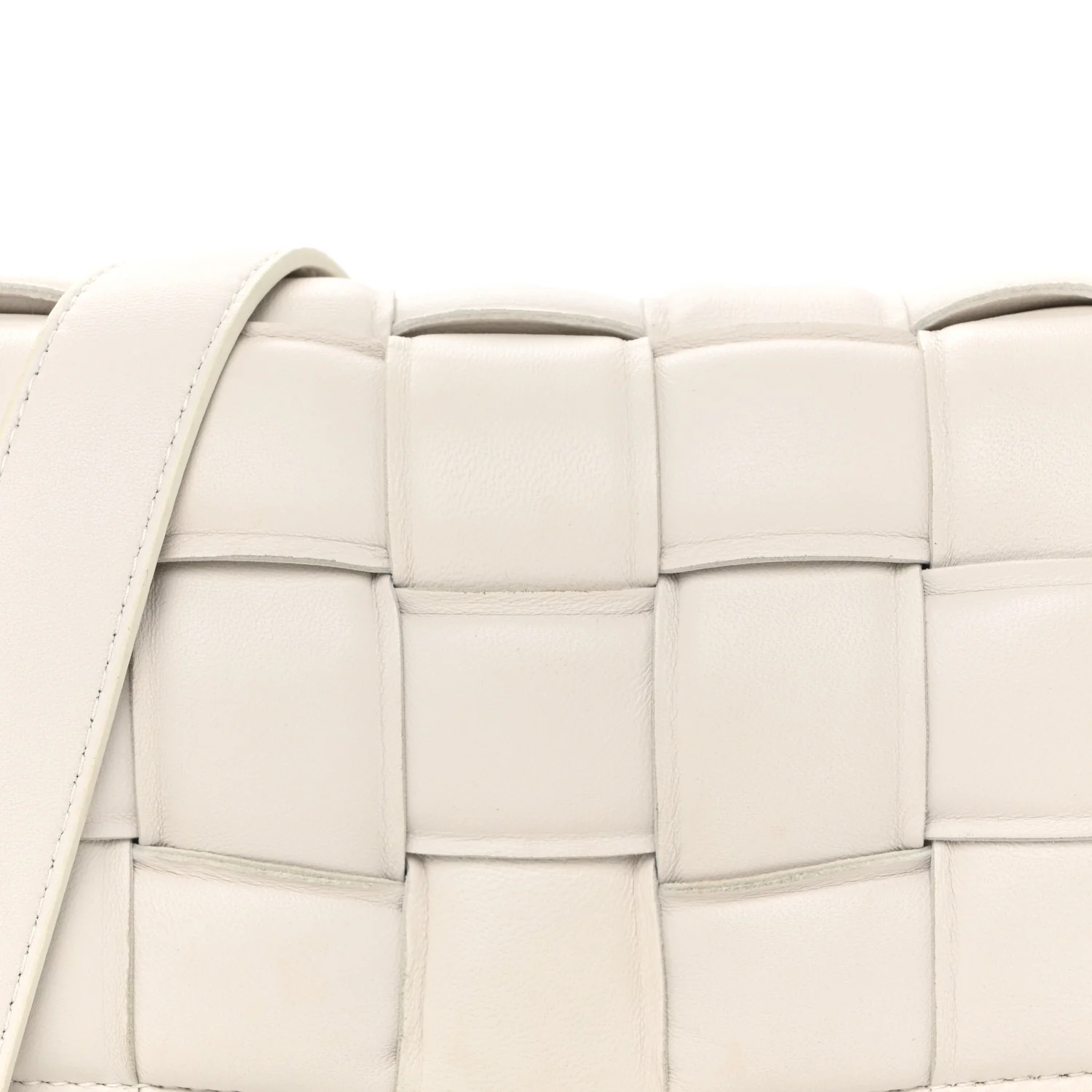 Nappa Maxi Intreccio Small Padded Cassette Crossbody Bag White - Image 8
