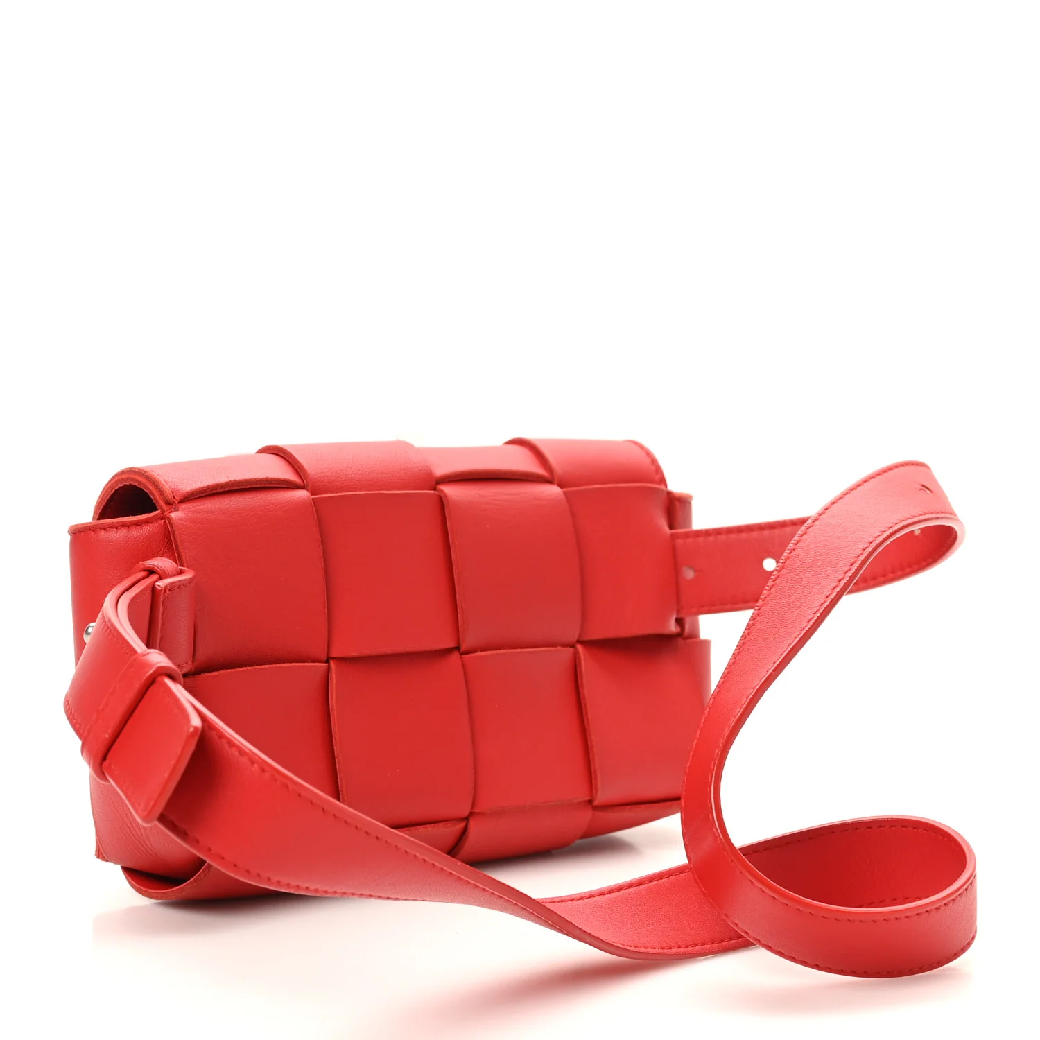 Nappa Maxi Intreccio The Belt Cassette Bag Bright Red - Image 3
