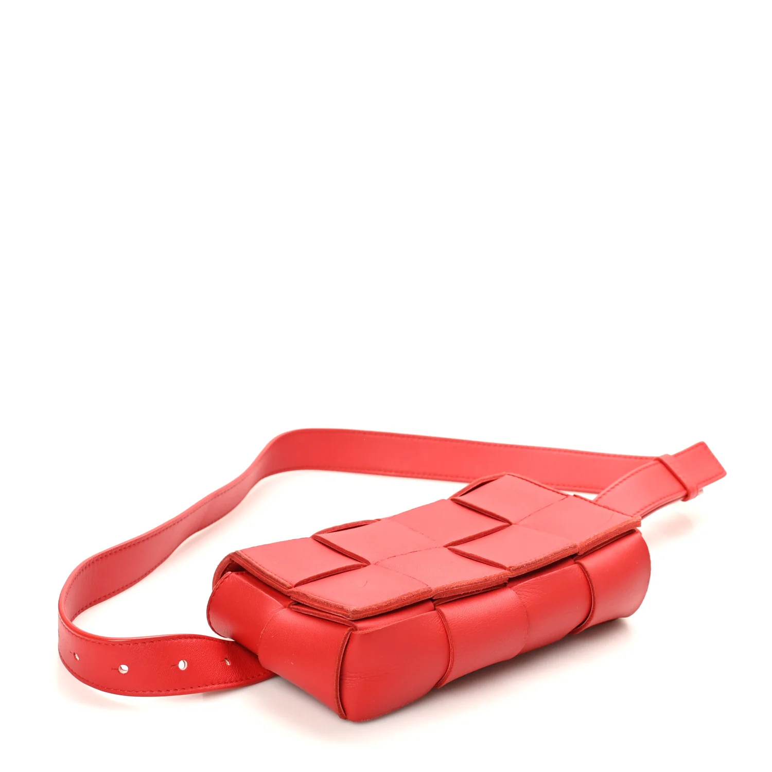 Nappa Maxi Intreccio The Belt Cassette Bag Bright Red - Image 4