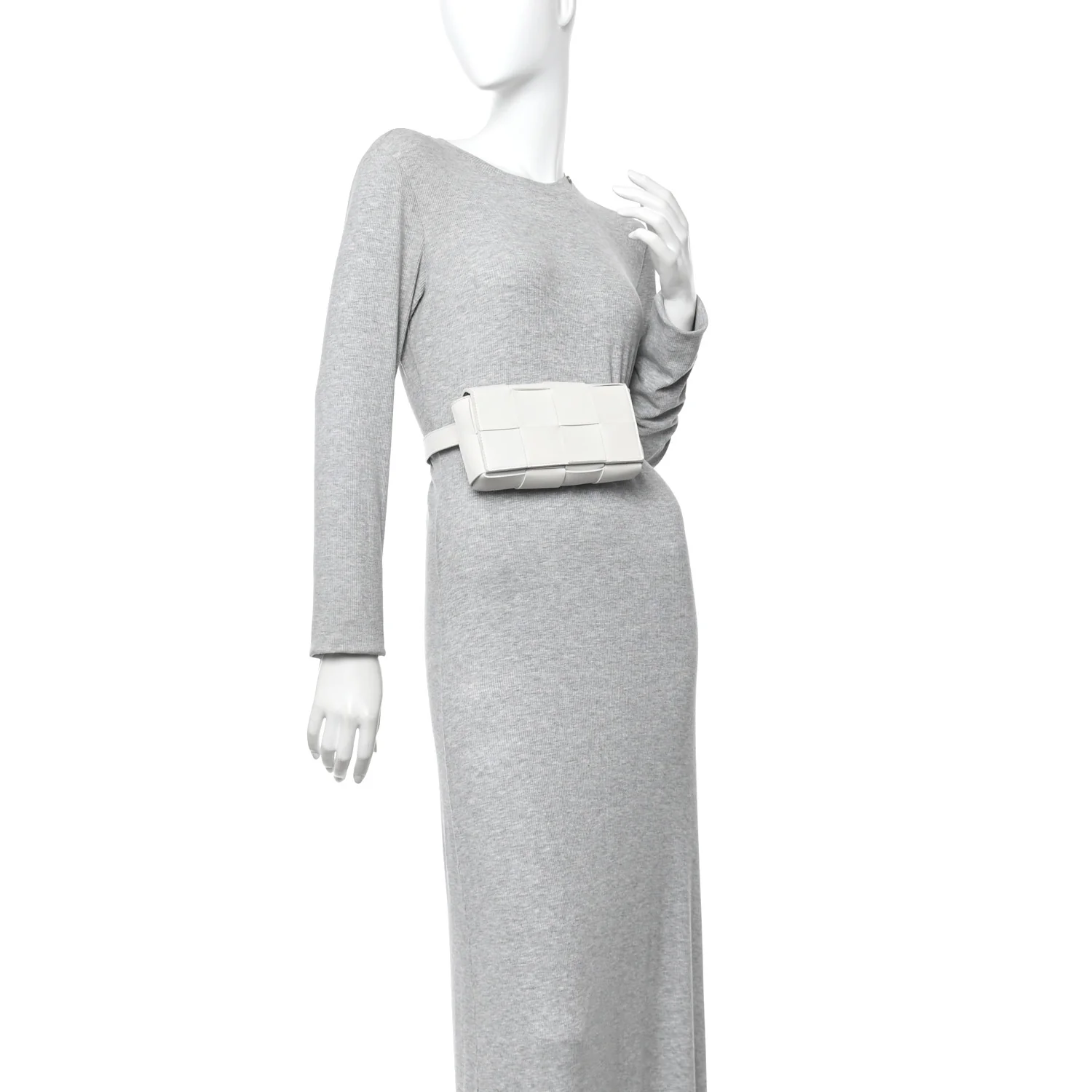 Nappa Maxi Intreccio The Belt Cassette Bag White - Image 2