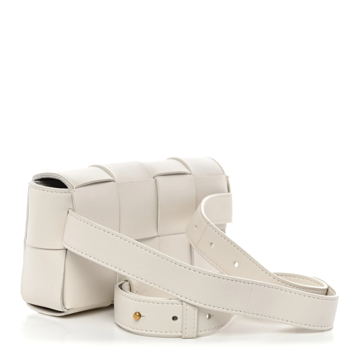 Nappa Maxi Intreccio The Belt Cassette Bag White - Image 3