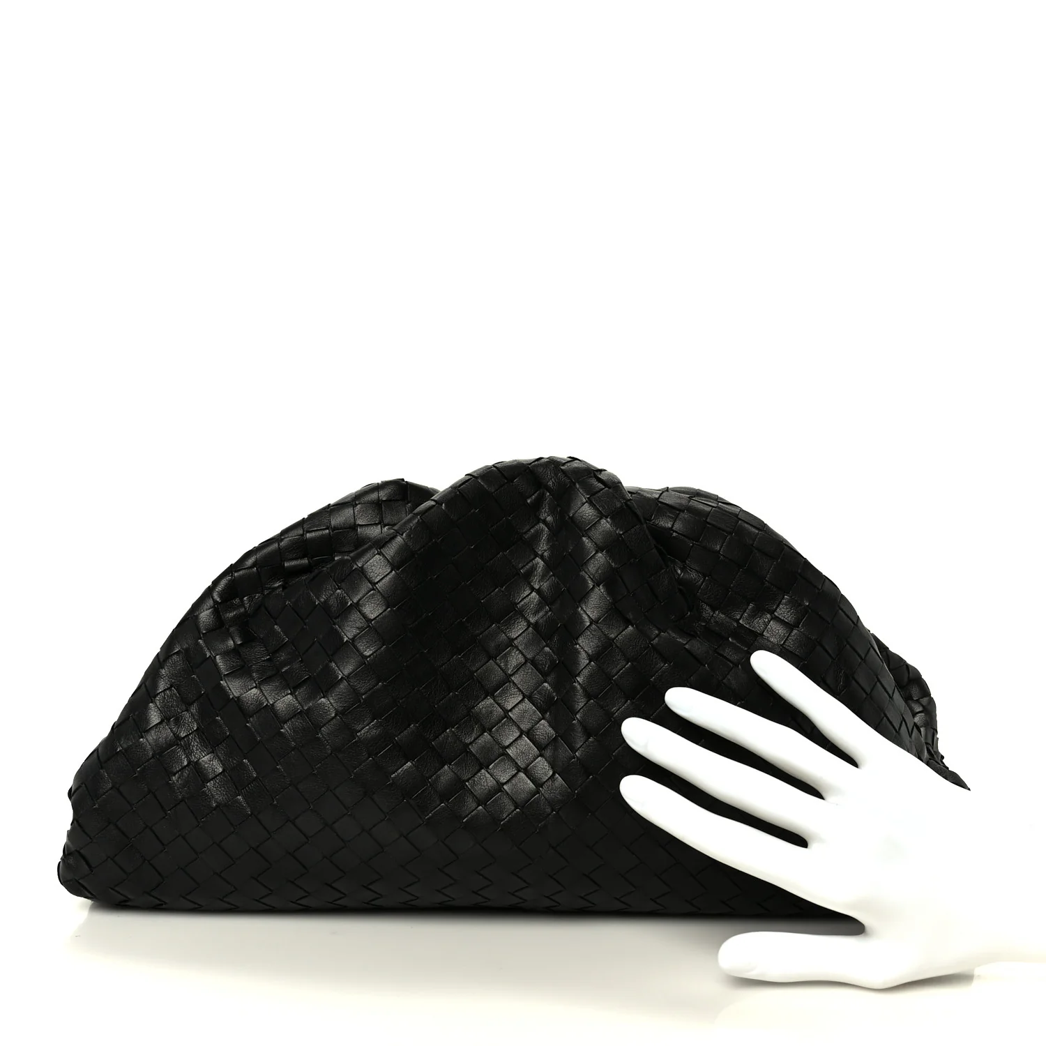 Nappa Maxi Intreccio The Pouch Oversized Clutch Black - Image 2