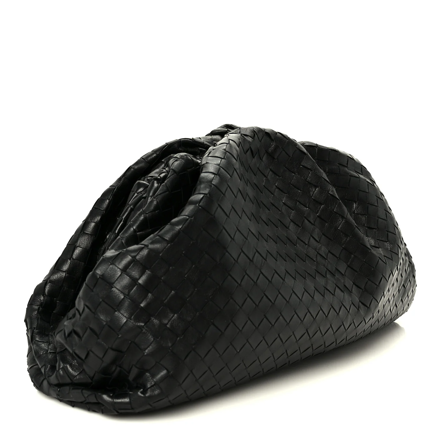 Nappa Maxi Intreccio The Pouch Oversized Clutch Black - Image 3