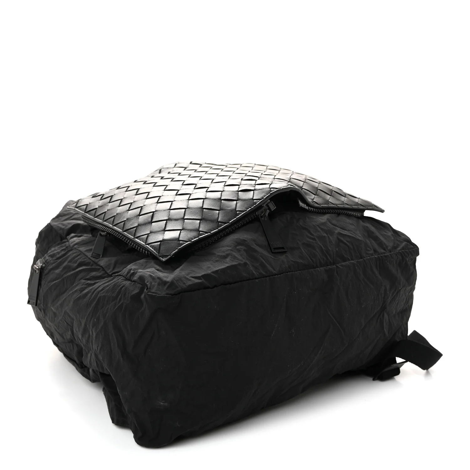 Nappa Nylon Intreccio Packable Backpack Black - Image 4