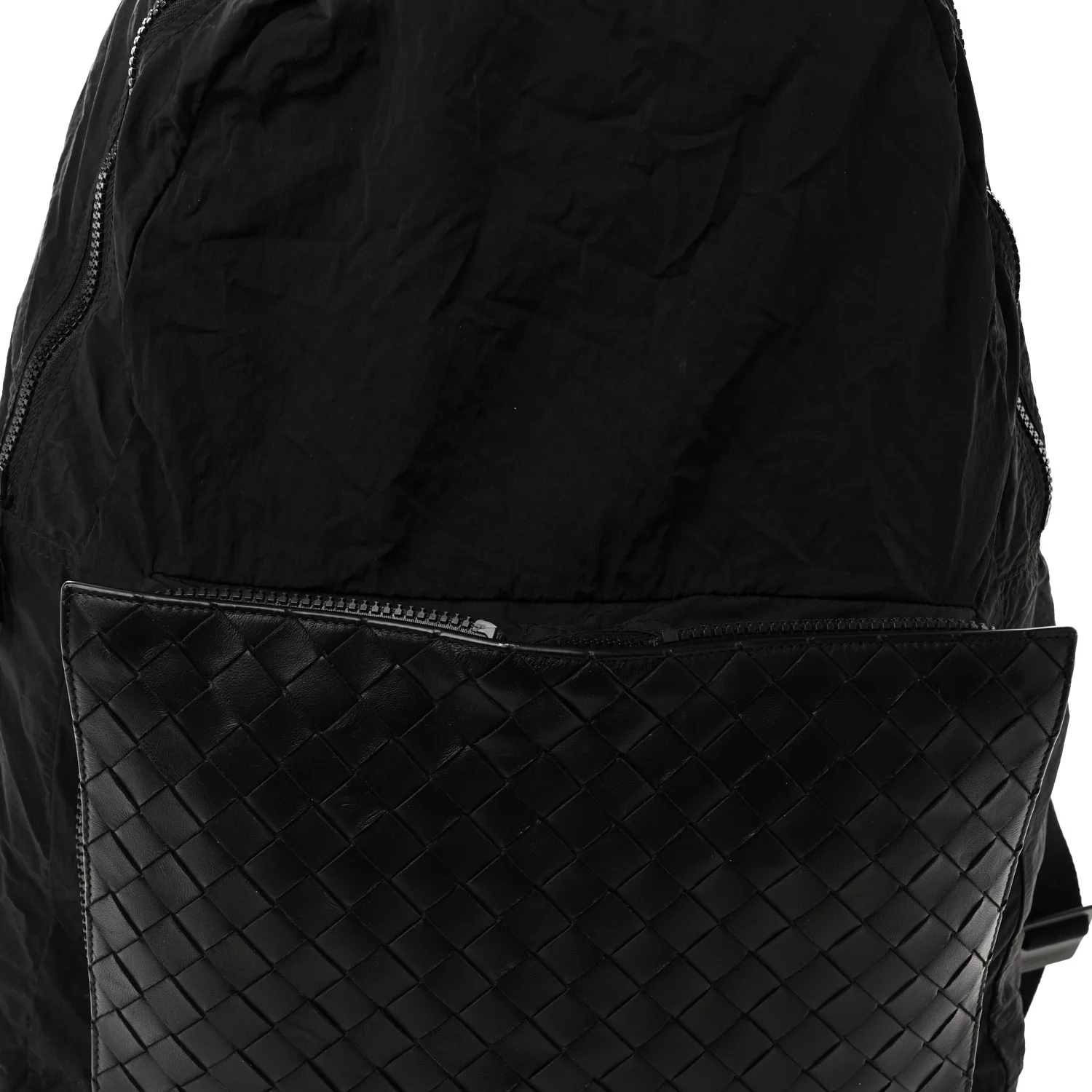 Nappa Nylon Intreccio Packable Backpack Black - Image 8