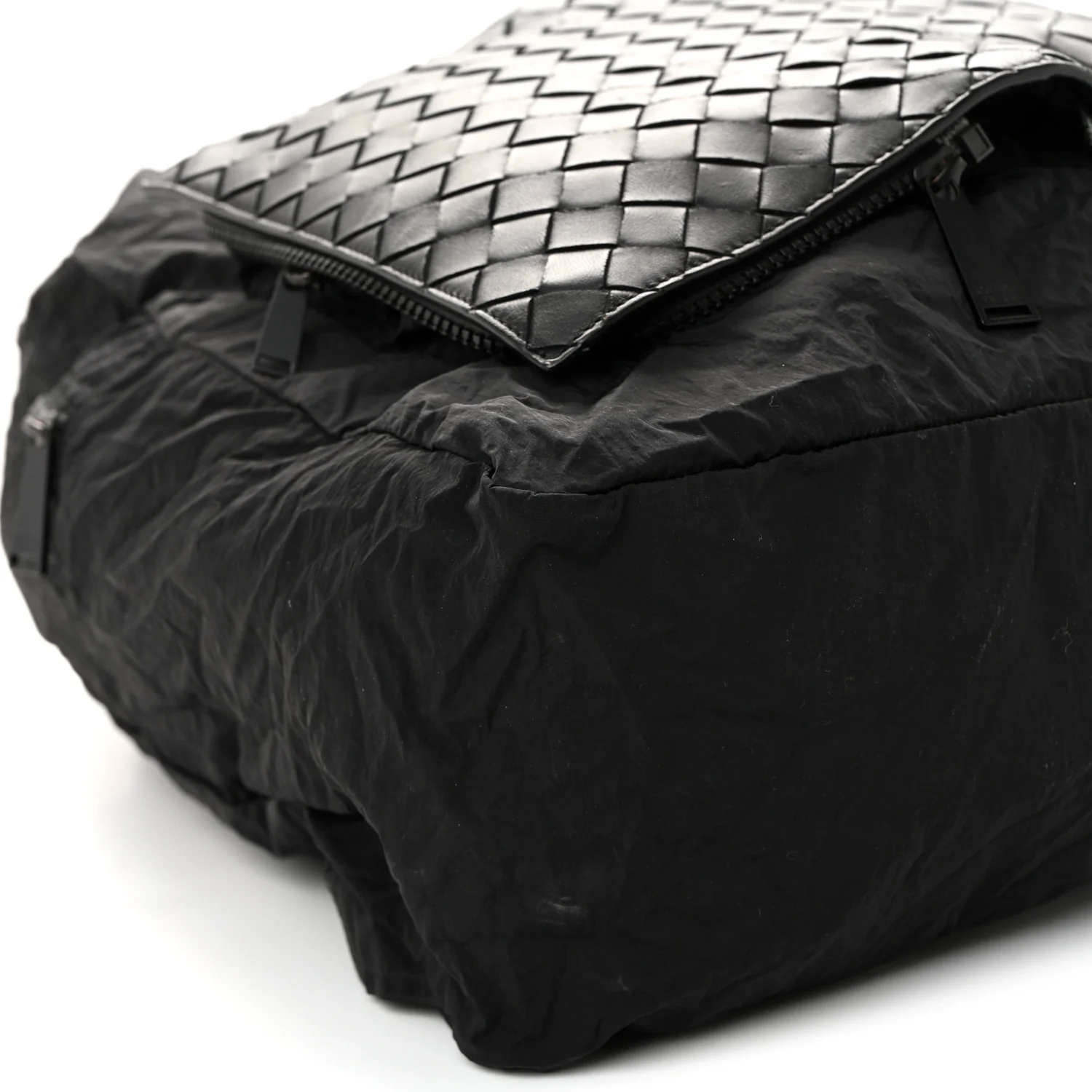 Nappa Nylon Intreccio Packable Backpack Black - Image 9