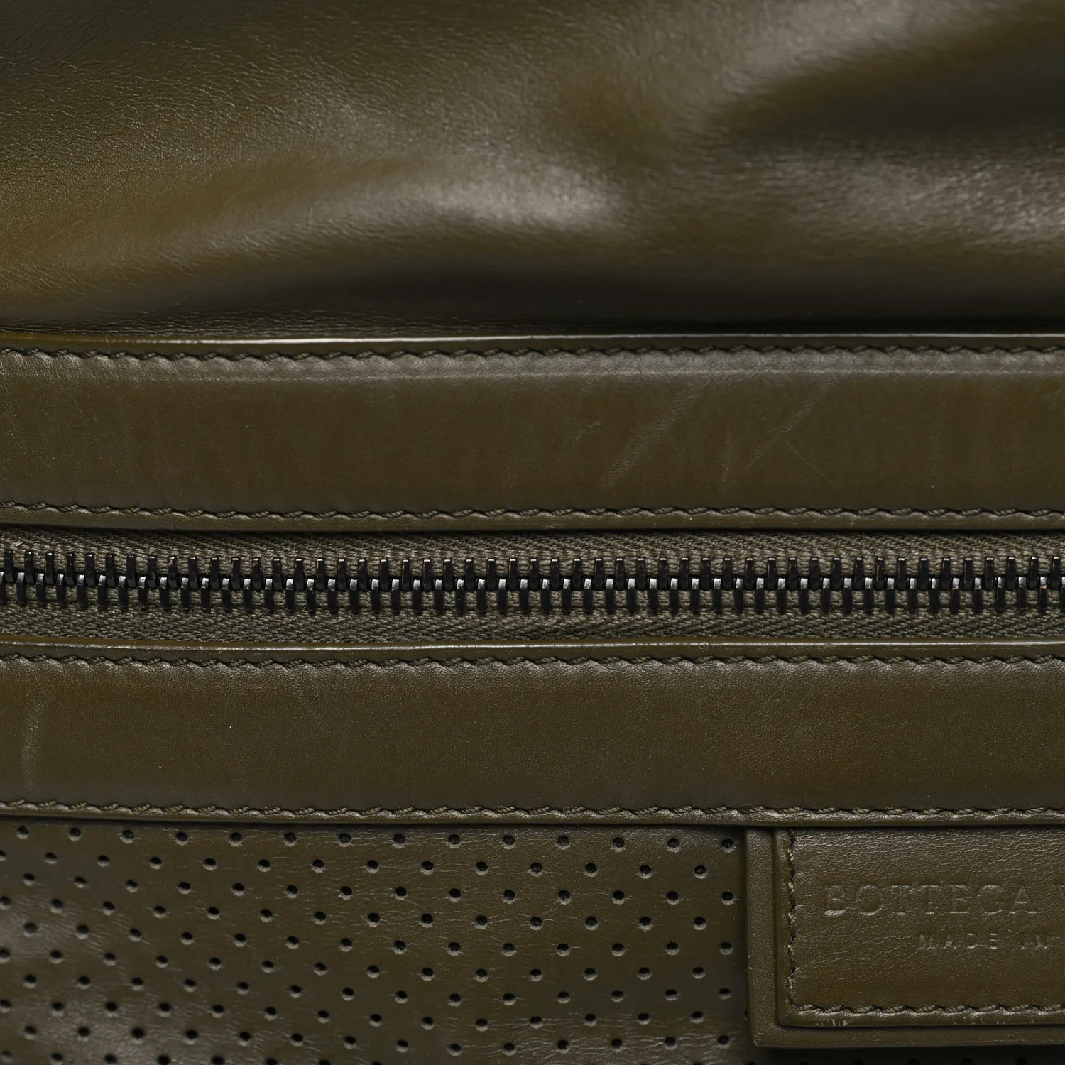 Nappa Perforated Leggero Drawstring Backpack Mustard - Image 7