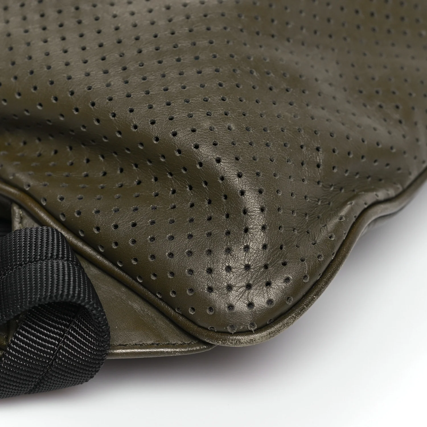 Nappa Perforated Leggero Drawstring Backpack Mustard - Image 8