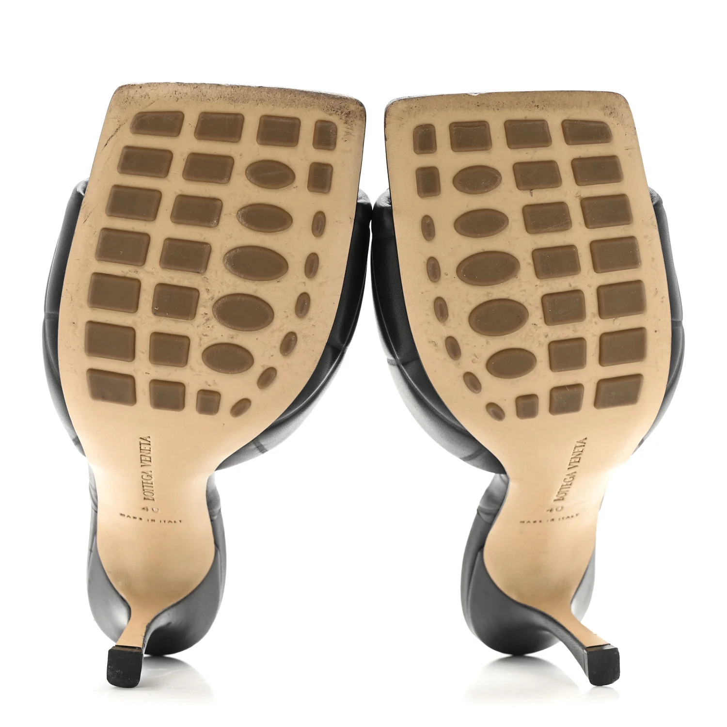 Nappa Quilted Rubber Lido Mule Sandals 40 Black - Image 6