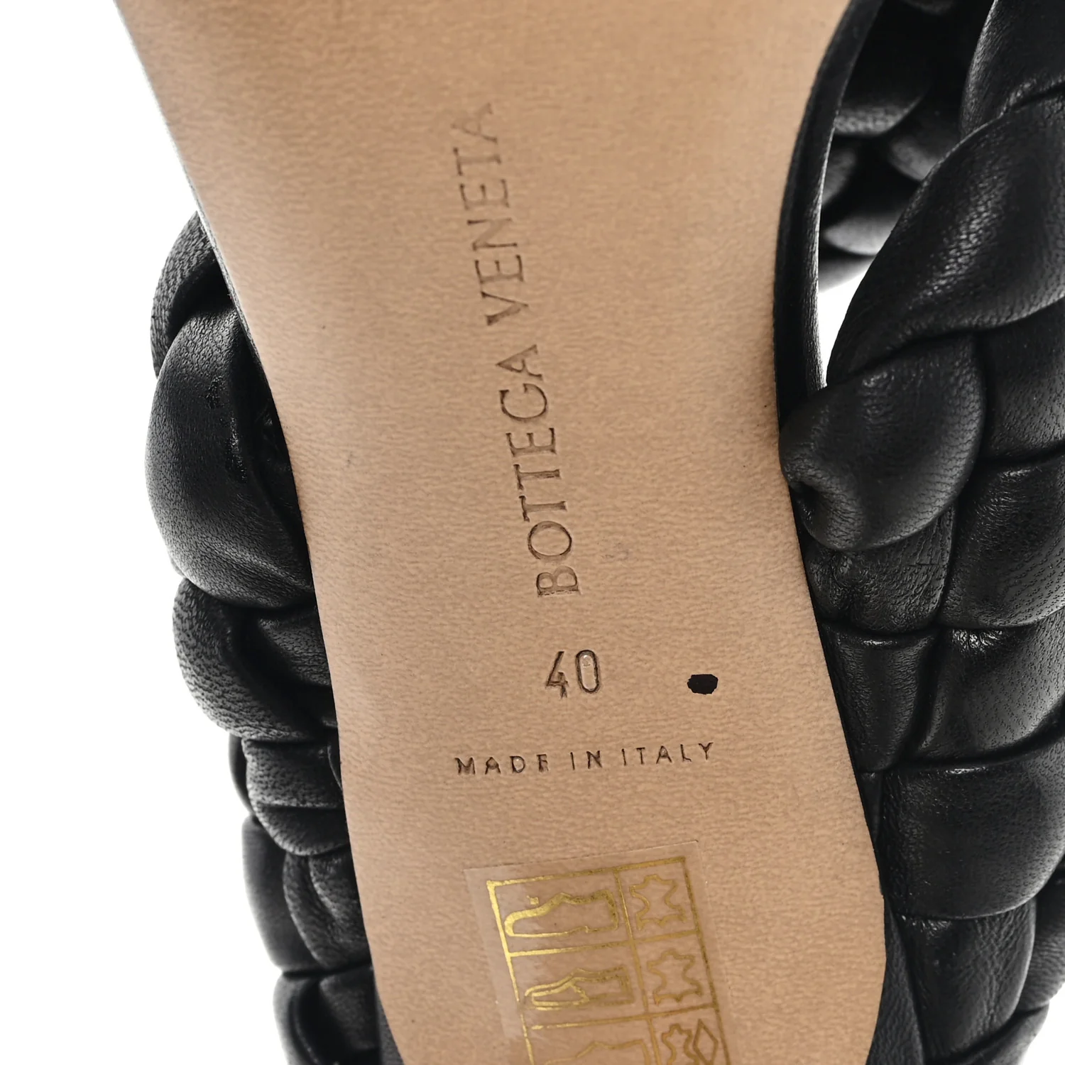 Nappa Twisted Padded Intrecciato Curve Slide Sandals 40 Black - Image 7