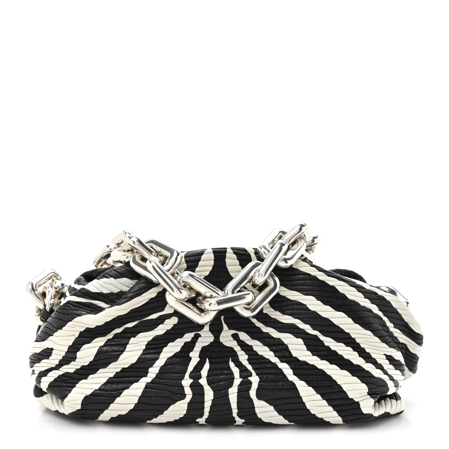 Nappa Zebra Print The Pouch Chain White Black
