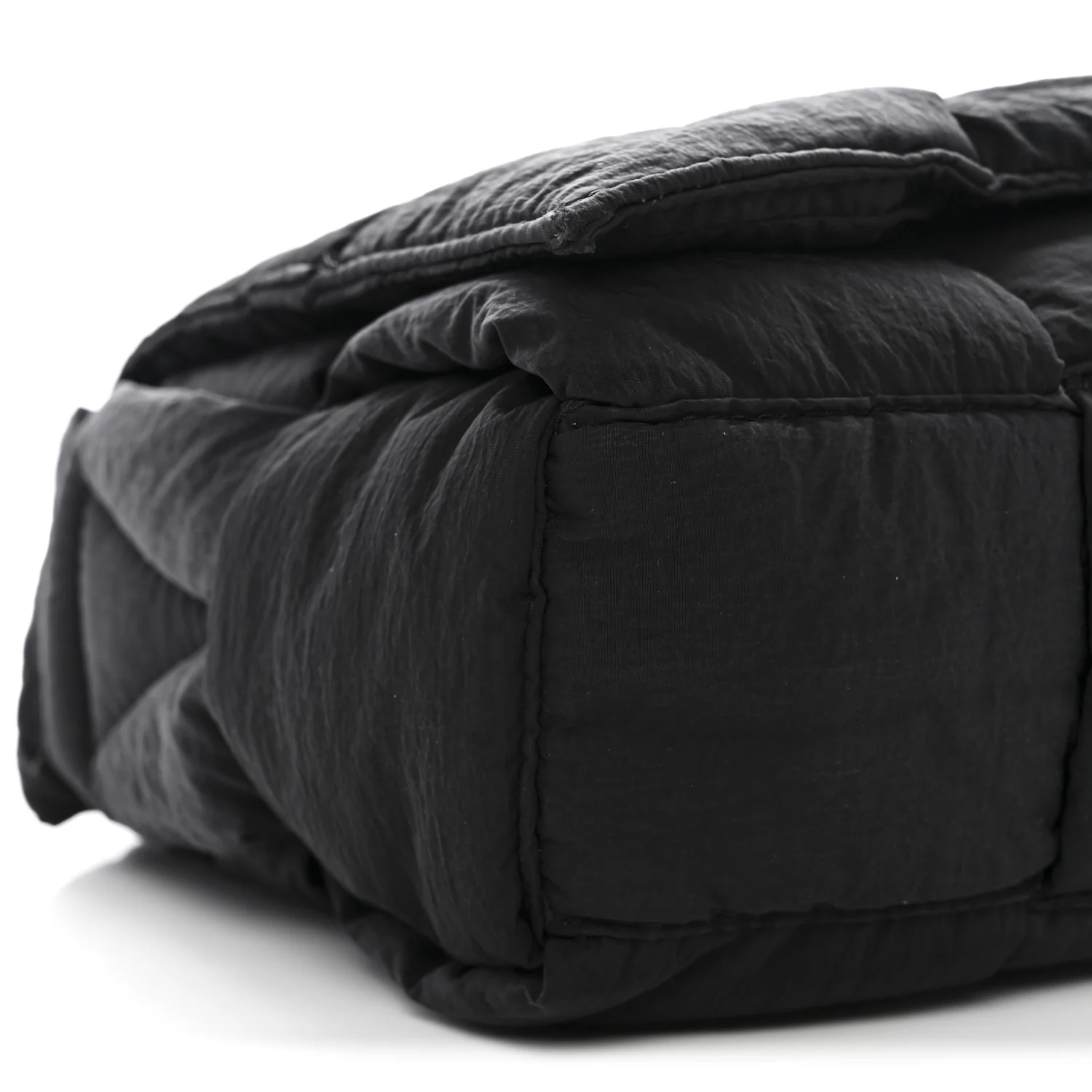 Nylon Intrecciato Padded Tech Cassette Bag Black - Image 10