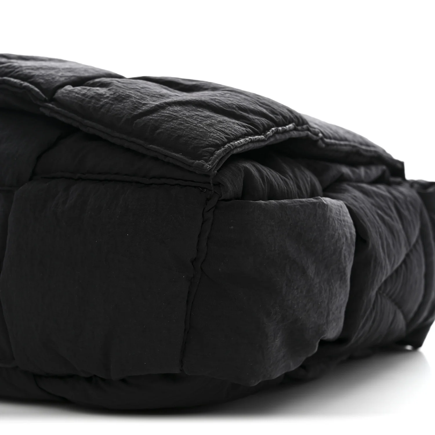Nylon Intrecciato Padded Tech Cassette Bag Black - Image 11