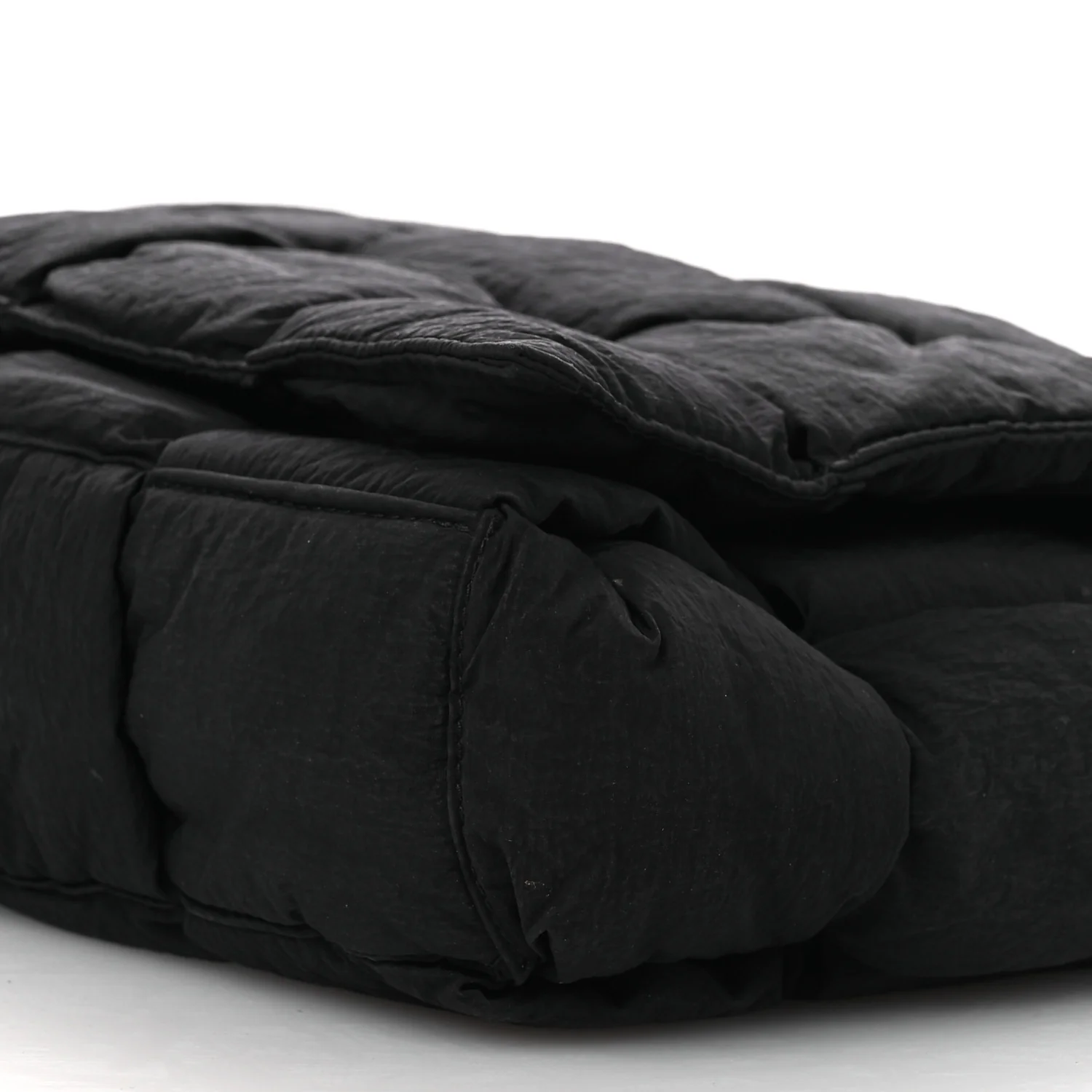 Nylon Intrecciato Padded Tech Maxi Cassette Bag Black - Image 10