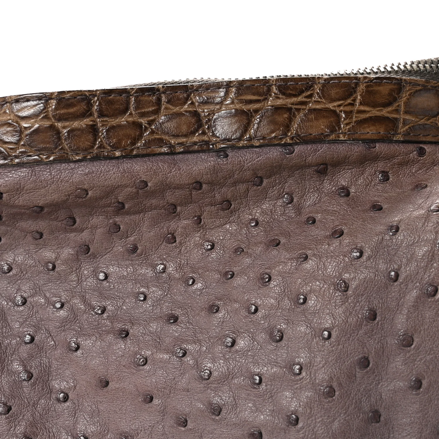 Ostrich Crocodile Shoulder Bag Purple - Image 7