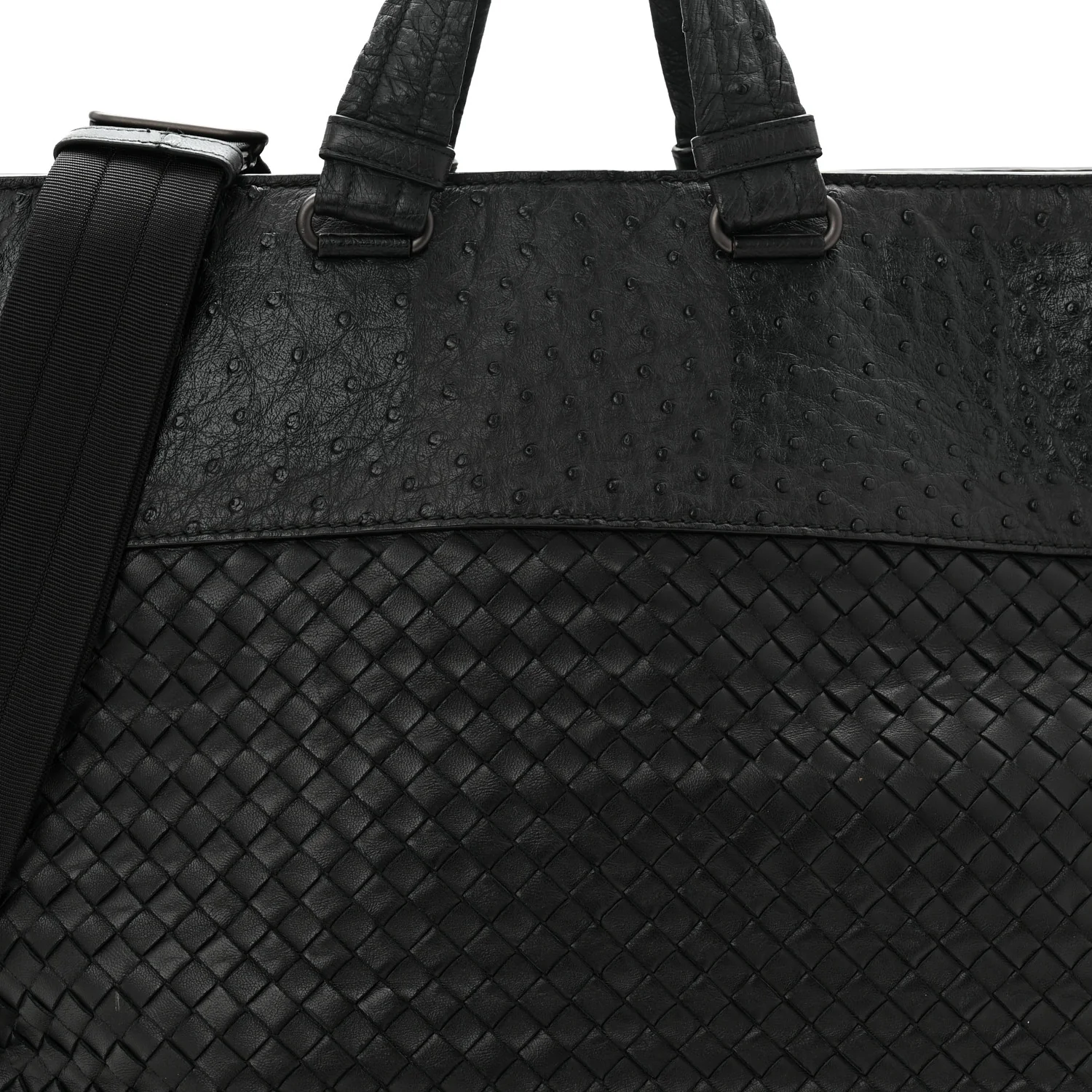 Ostrich Nappa Intrecciato Tote Black - Image 8