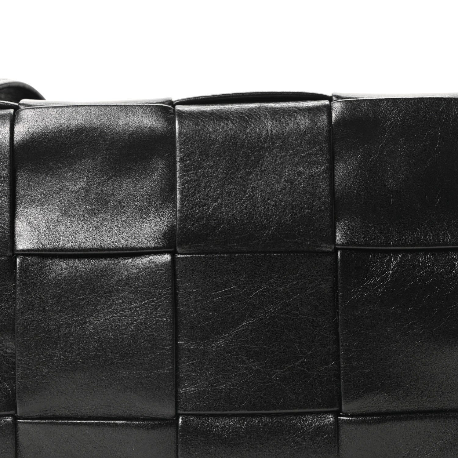 Paper Calfskin Maxi Intreccio Cassette Crossbody Bag Black - Image 8