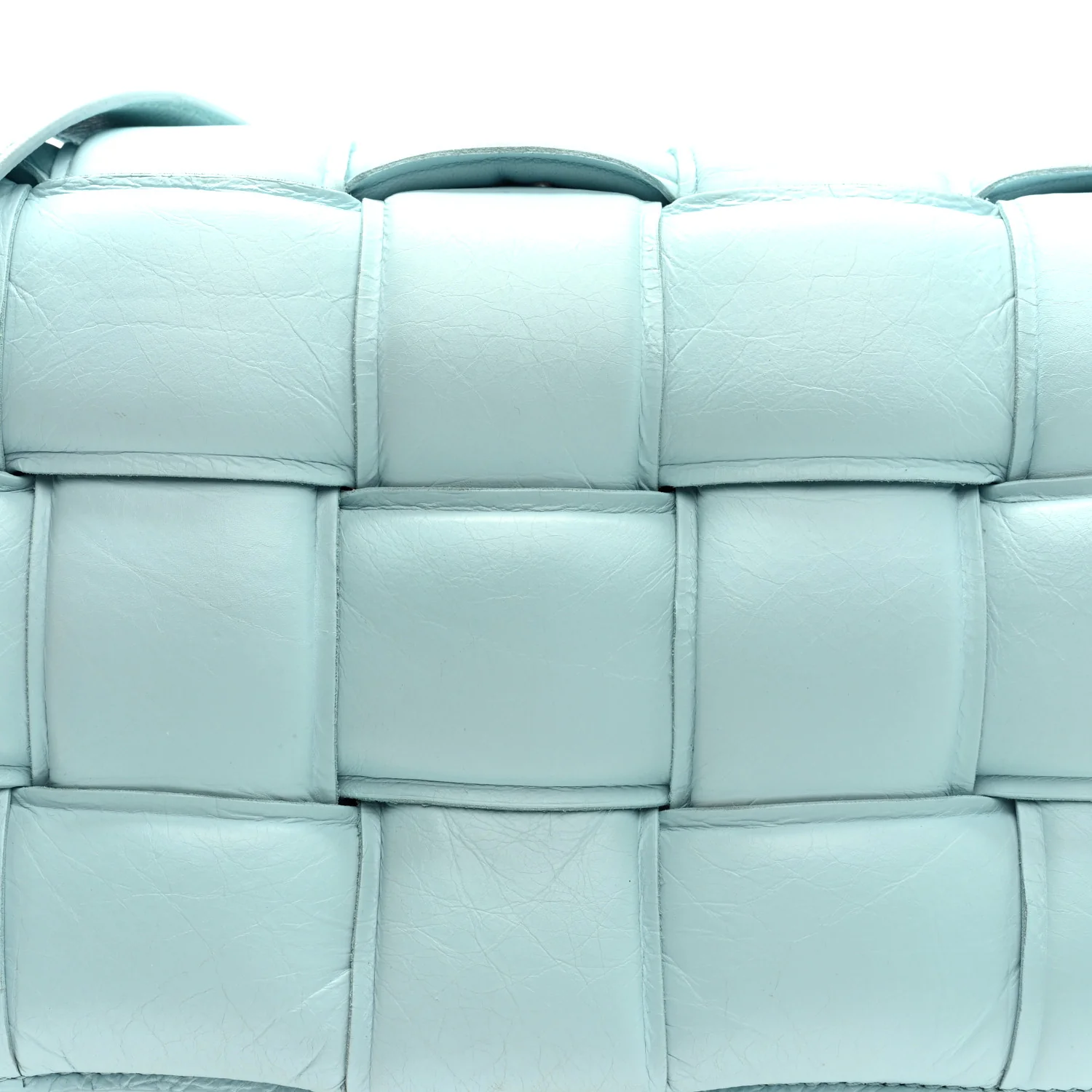 Paper Calfskin Maxi Intreccio Padded Cassette Crossbody Bag Ice - Image 7