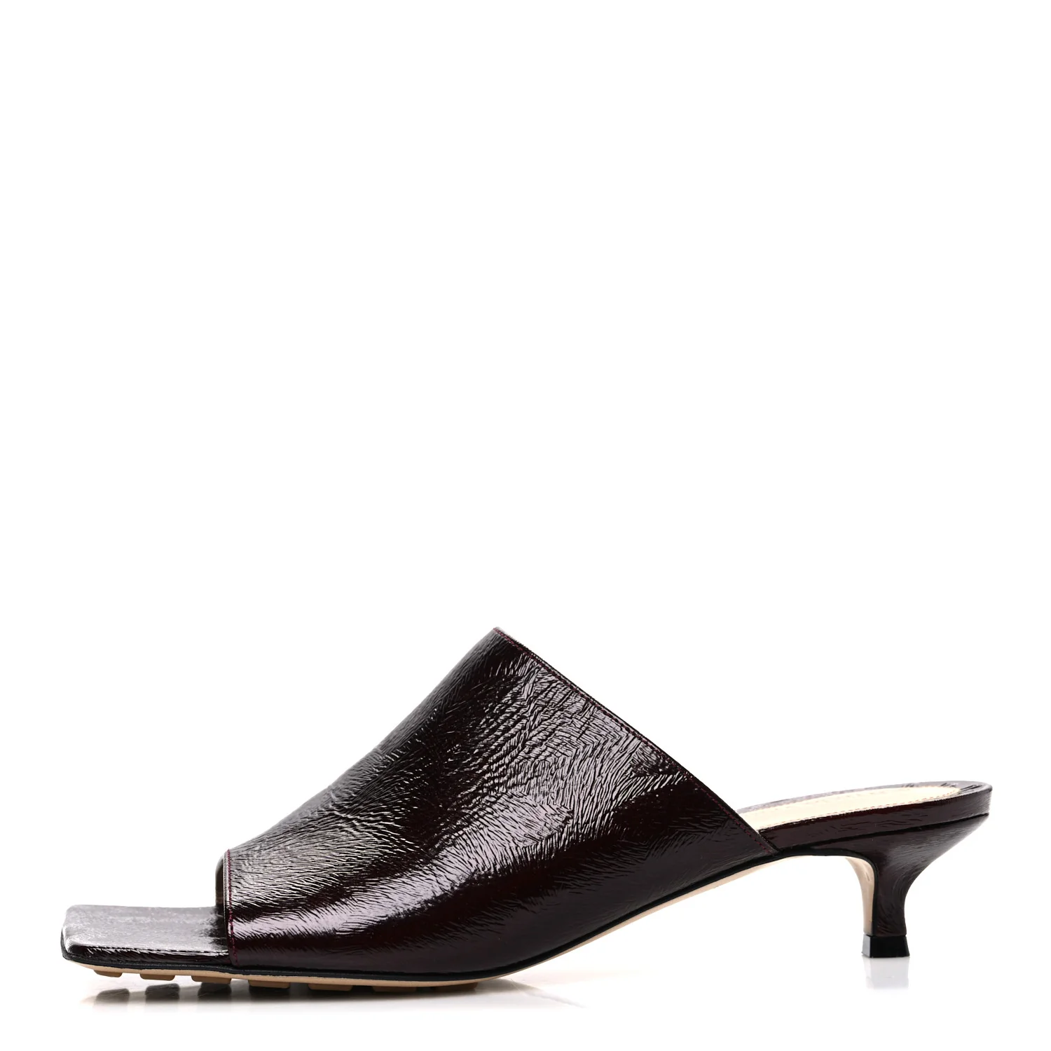 Paper Calfskin Stretch Mule Sandals 37.5 Fondant