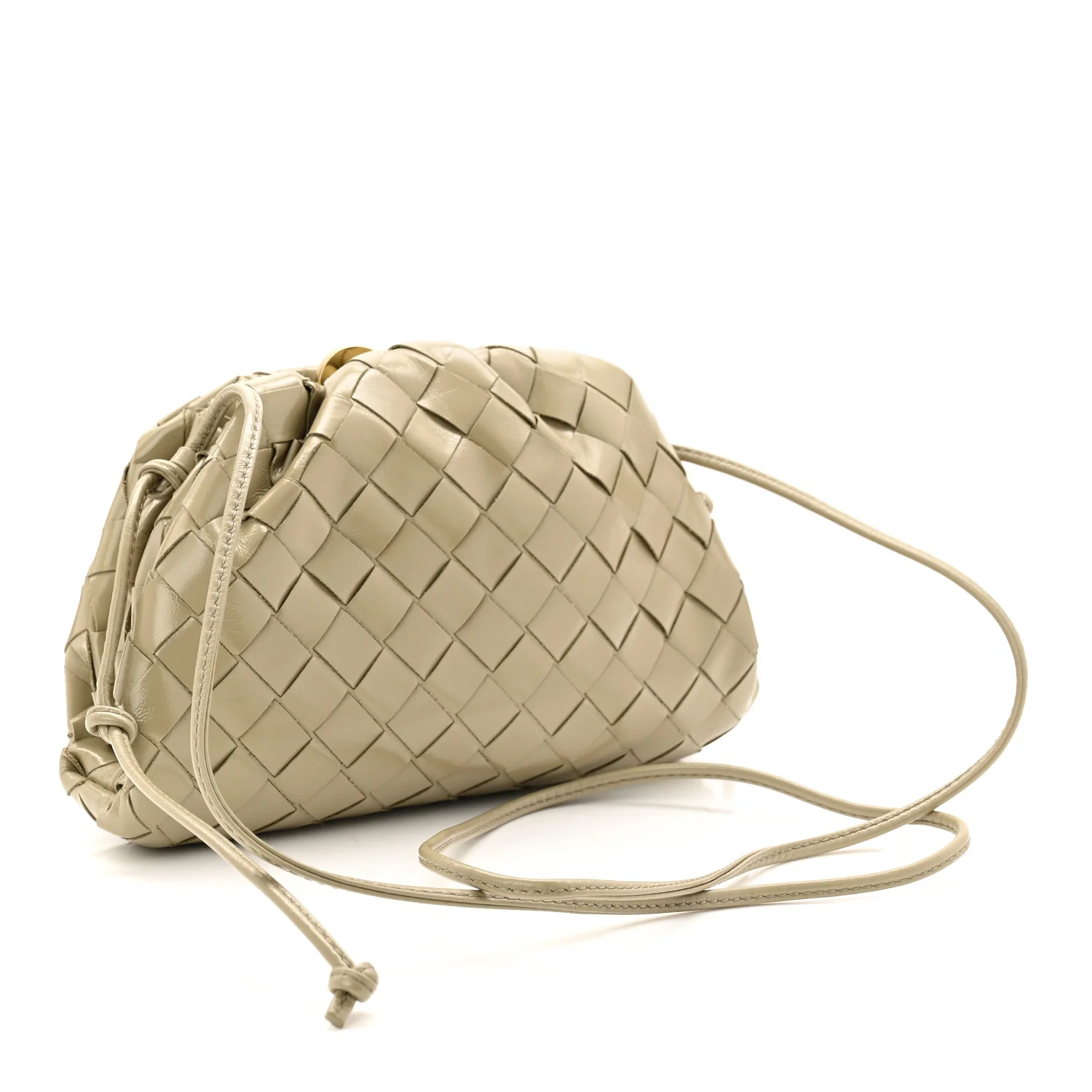 Patent Intrecciato The Mini Pouch Travertine - Image 3