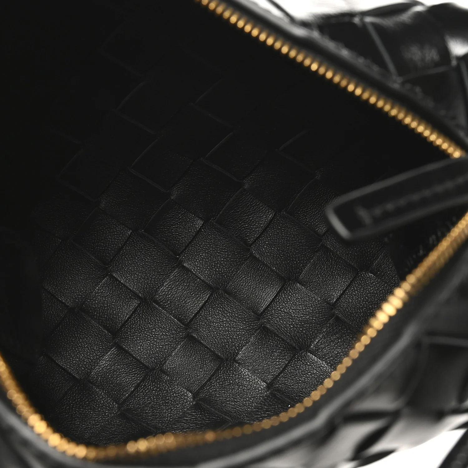 Polished Nappa Intrecciato Metallic Knot Mini Loop Camera Bag Black - Image 5