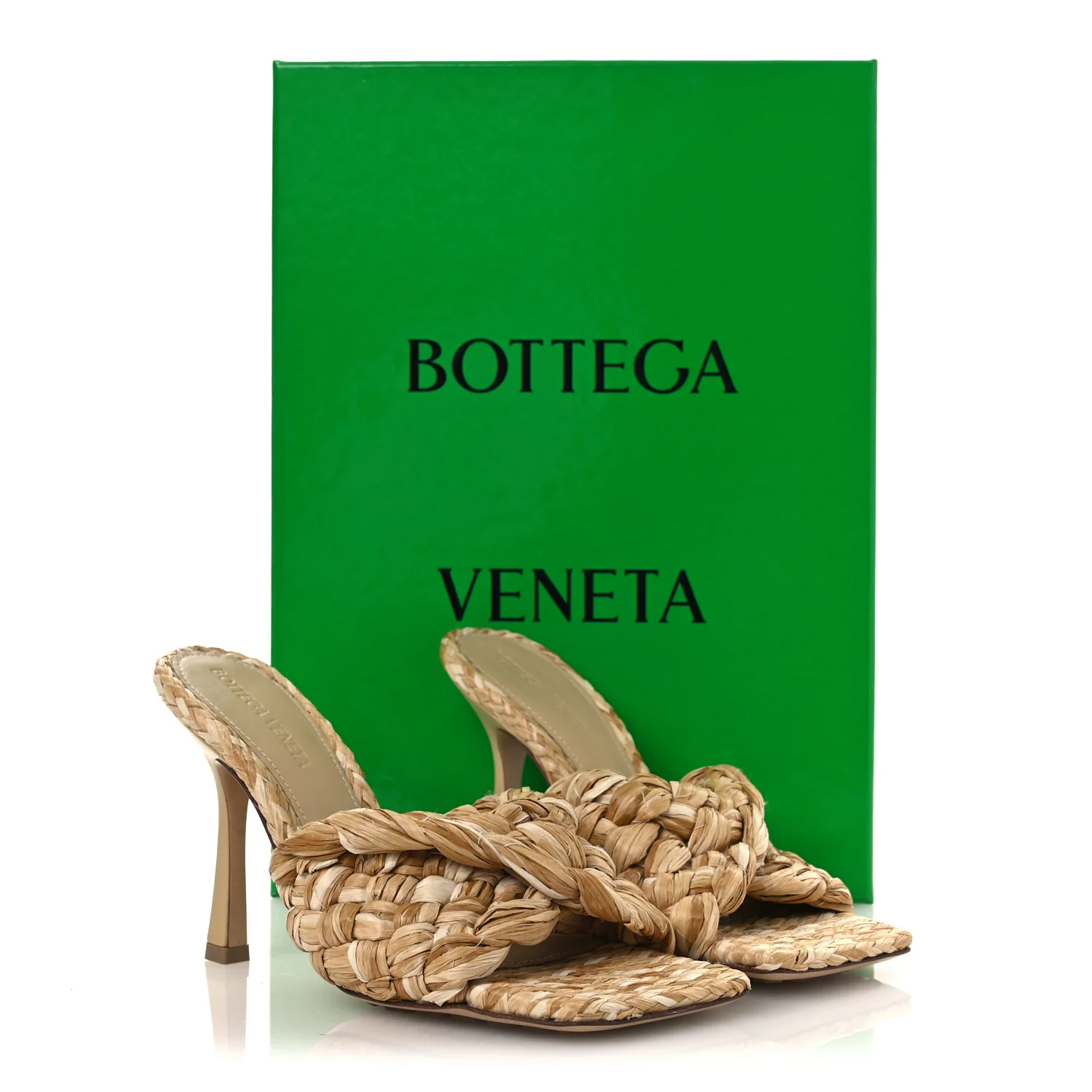 Raffia Twisted Intrecciato Stretch Mule Sandals 36 Macadamia - Image 10