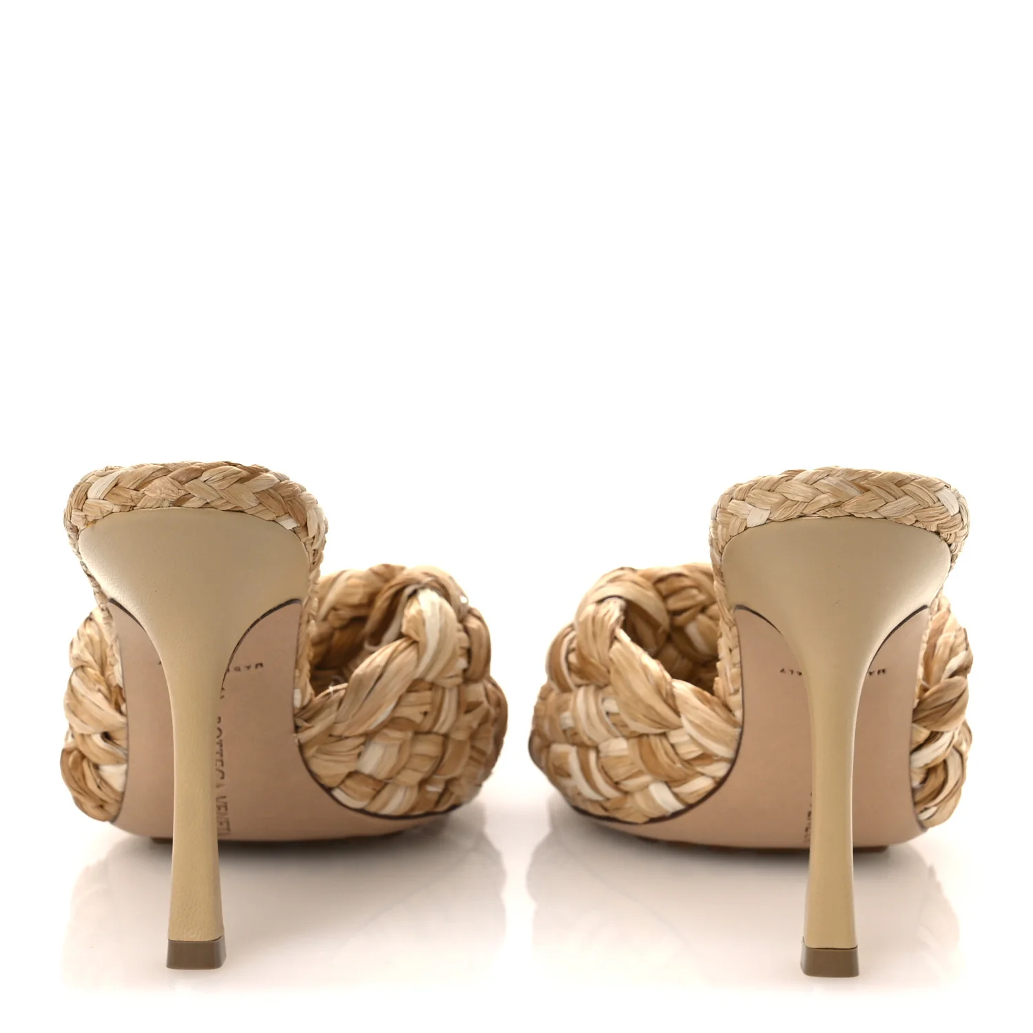 Raffia Twisted Intrecciato Stretch Mule Sandals 36 Macadamia - Image 6
