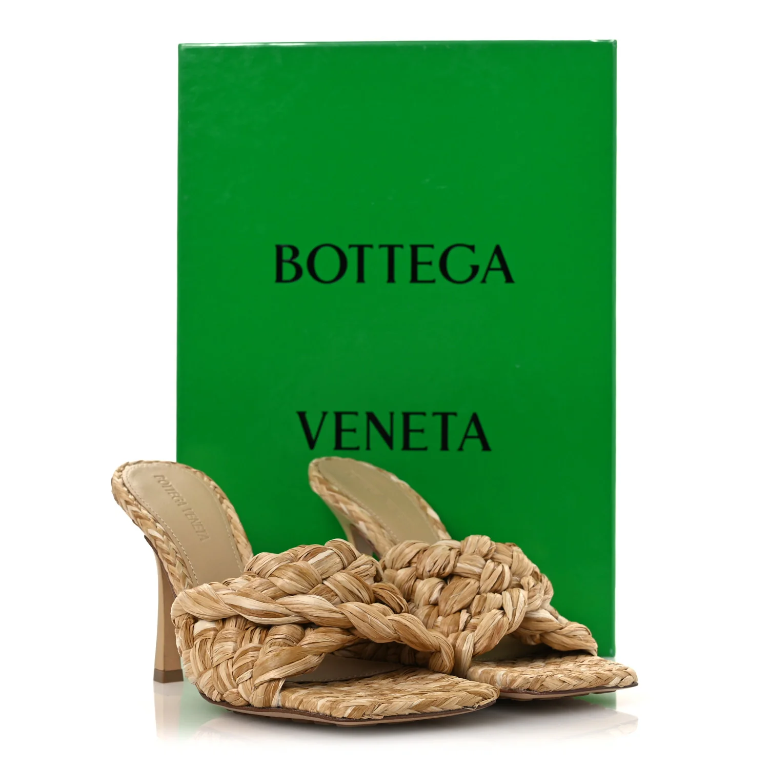 Raffia Twisted Intrecciato Stretch Mule Sandals 36 Macadamia - Image 10