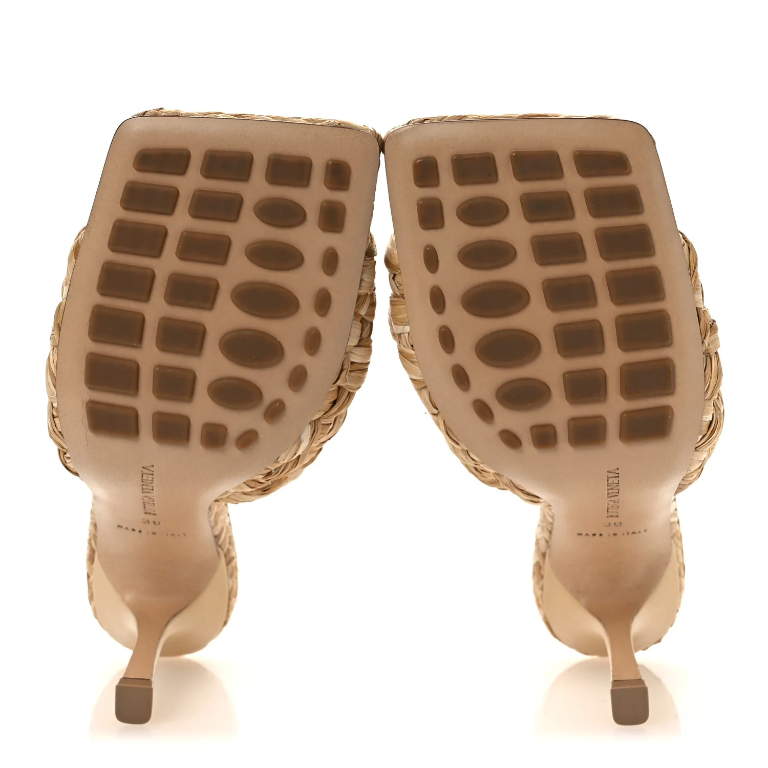 Raffia Twisted Intrecciato Stretch Mule Sandals 36 Macadamia - Image 7