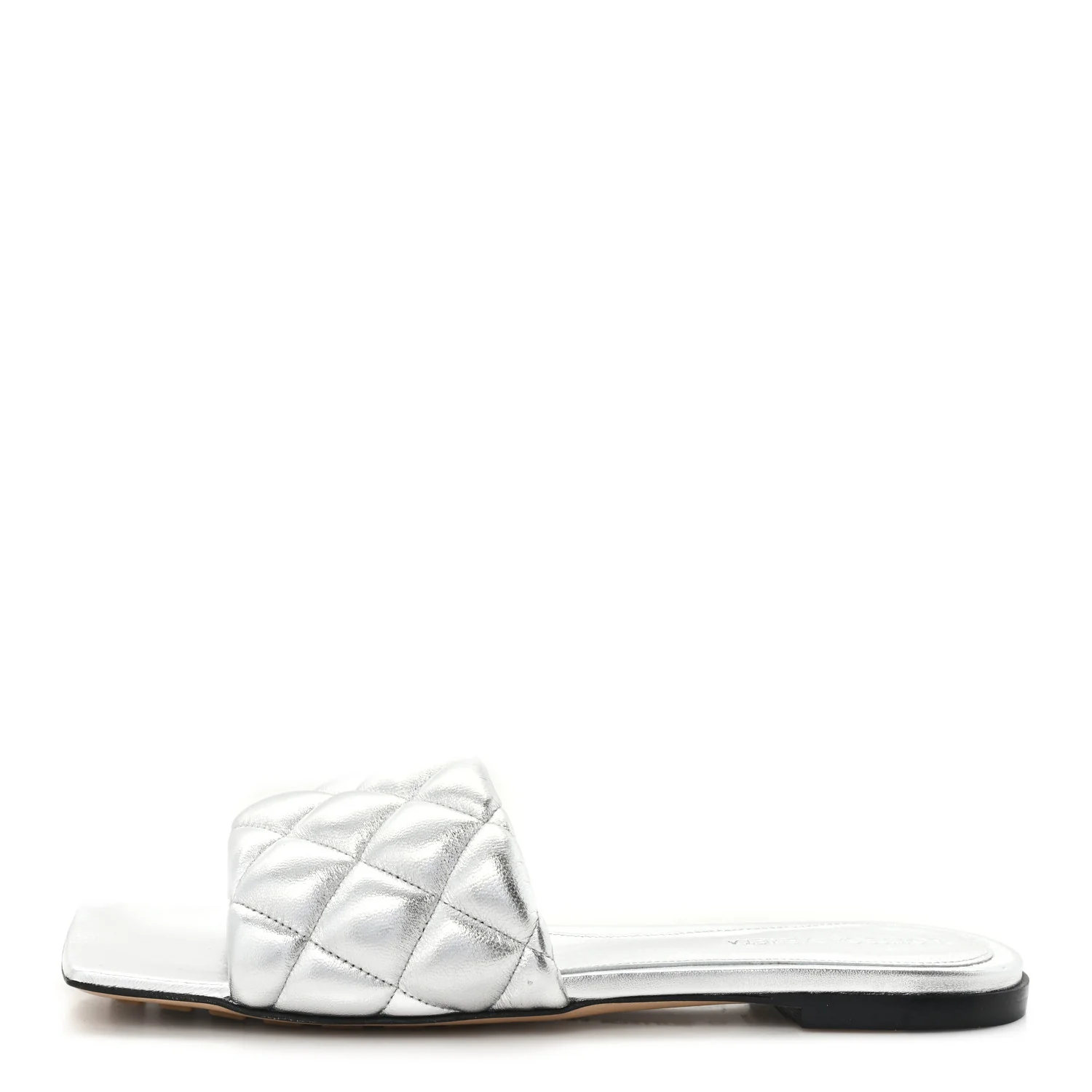 Reflection Matelasse Padded Flat Sandals 36 Silver