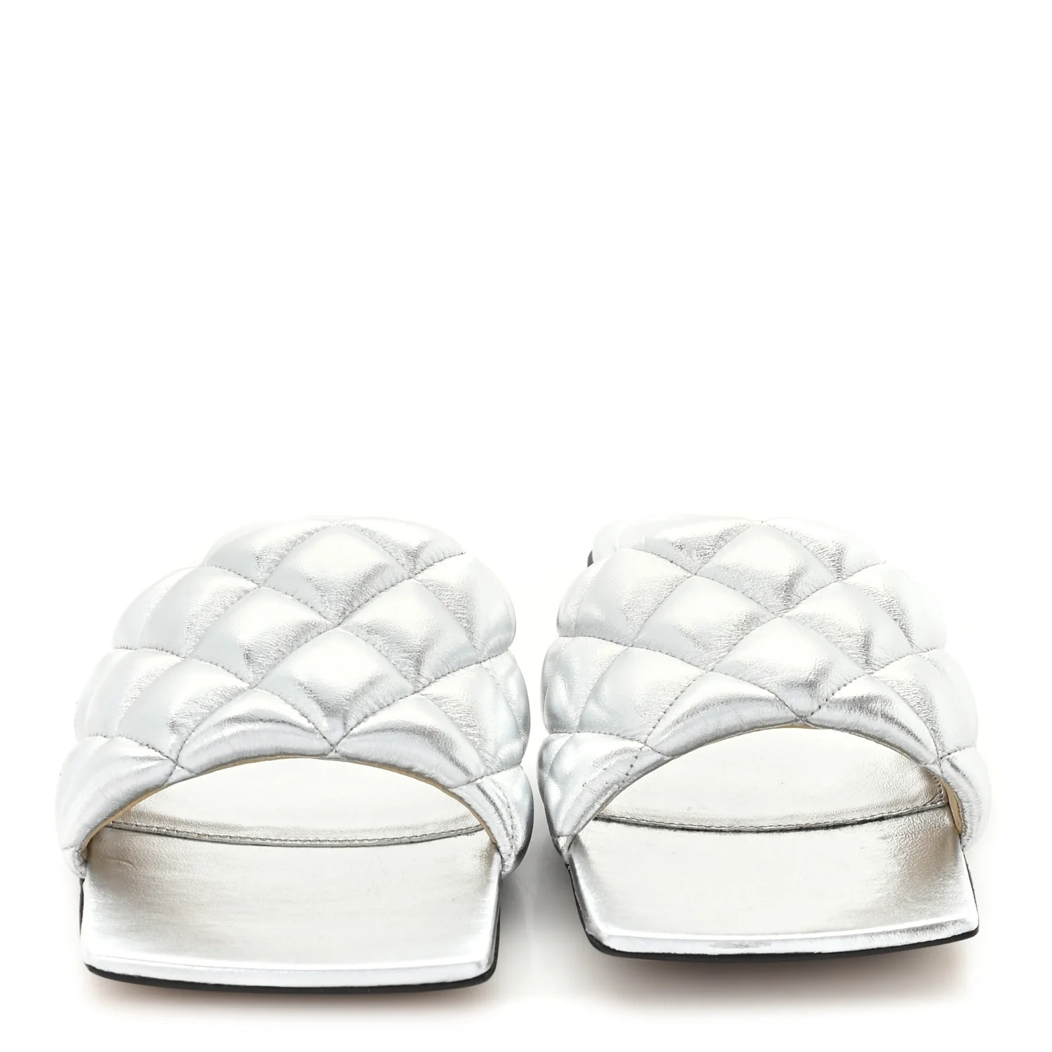 Reflection Matelasse Padded Flat Sandals 36 Silver - Image 3