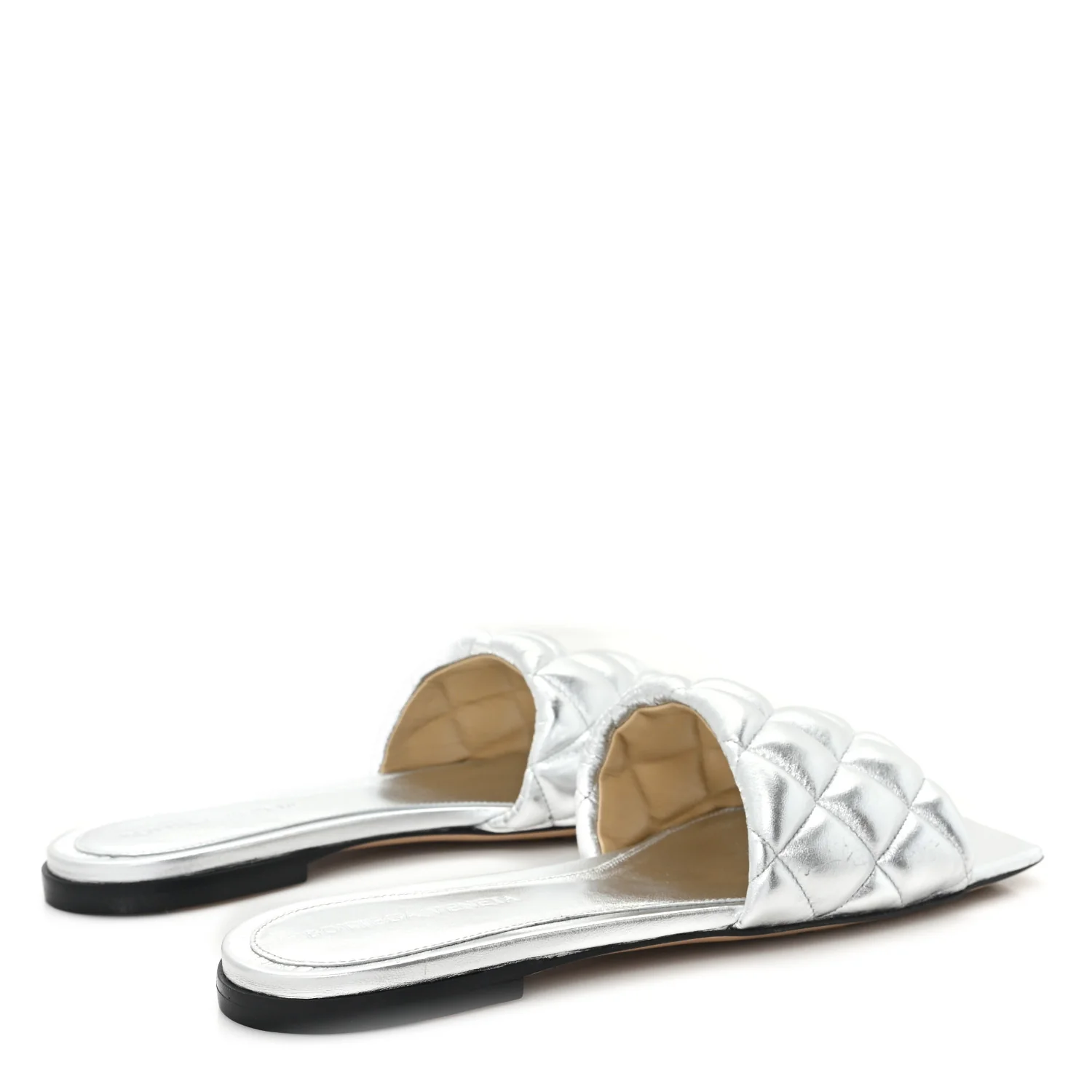 Reflection Matelasse Padded Flat Sandals 36 Silver - Image 5