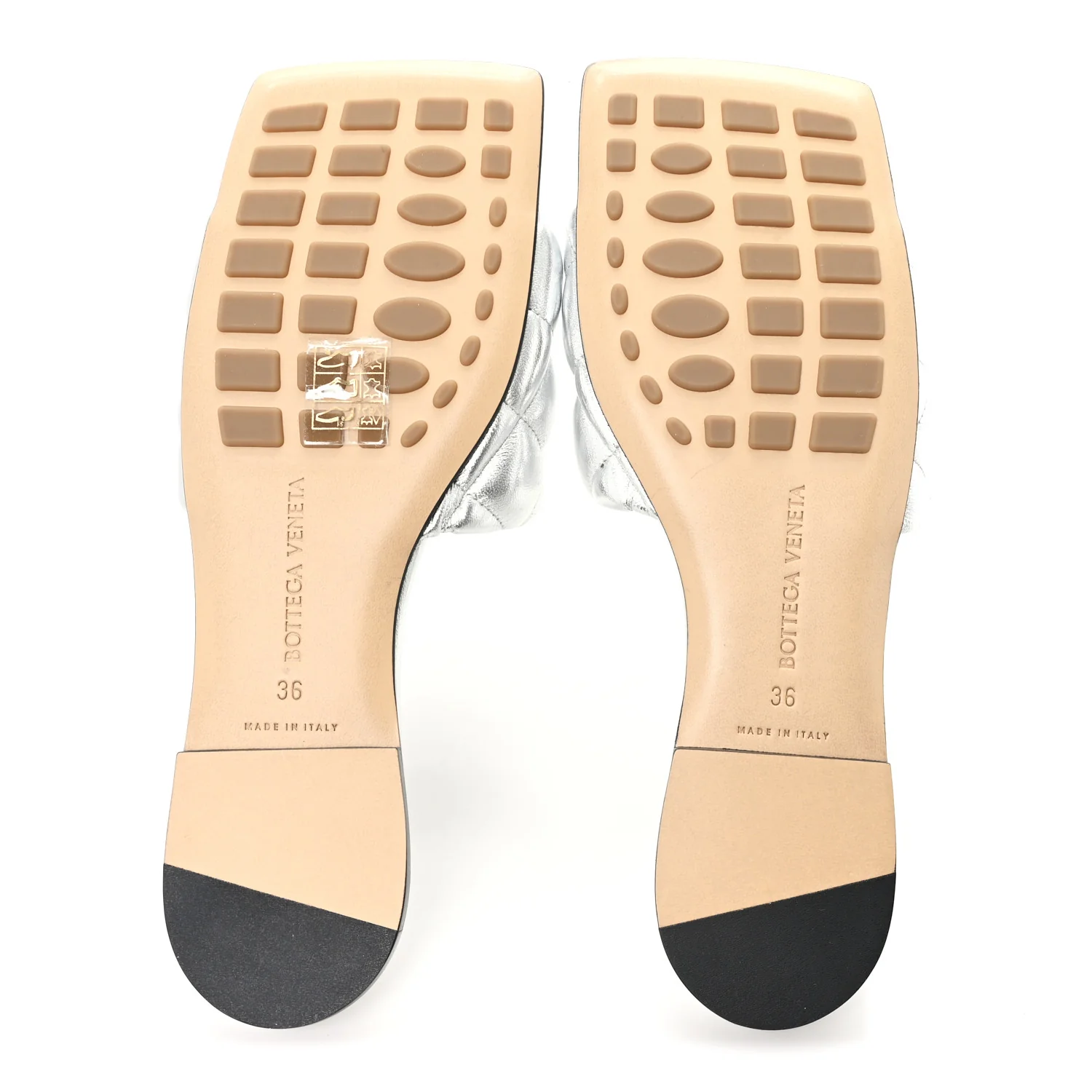 Reflection Matelasse Padded Flat Sandals 36 Silver - Image 6