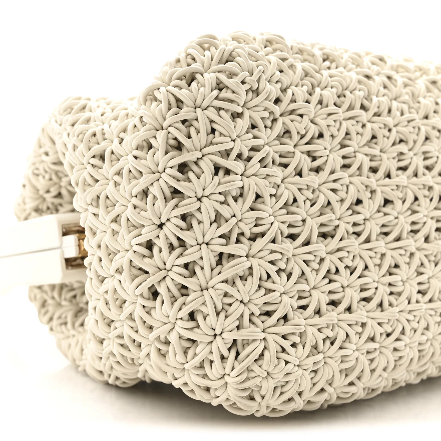 Rubber Crochet Medium The Point Triangle Bag Chalk - Image 8