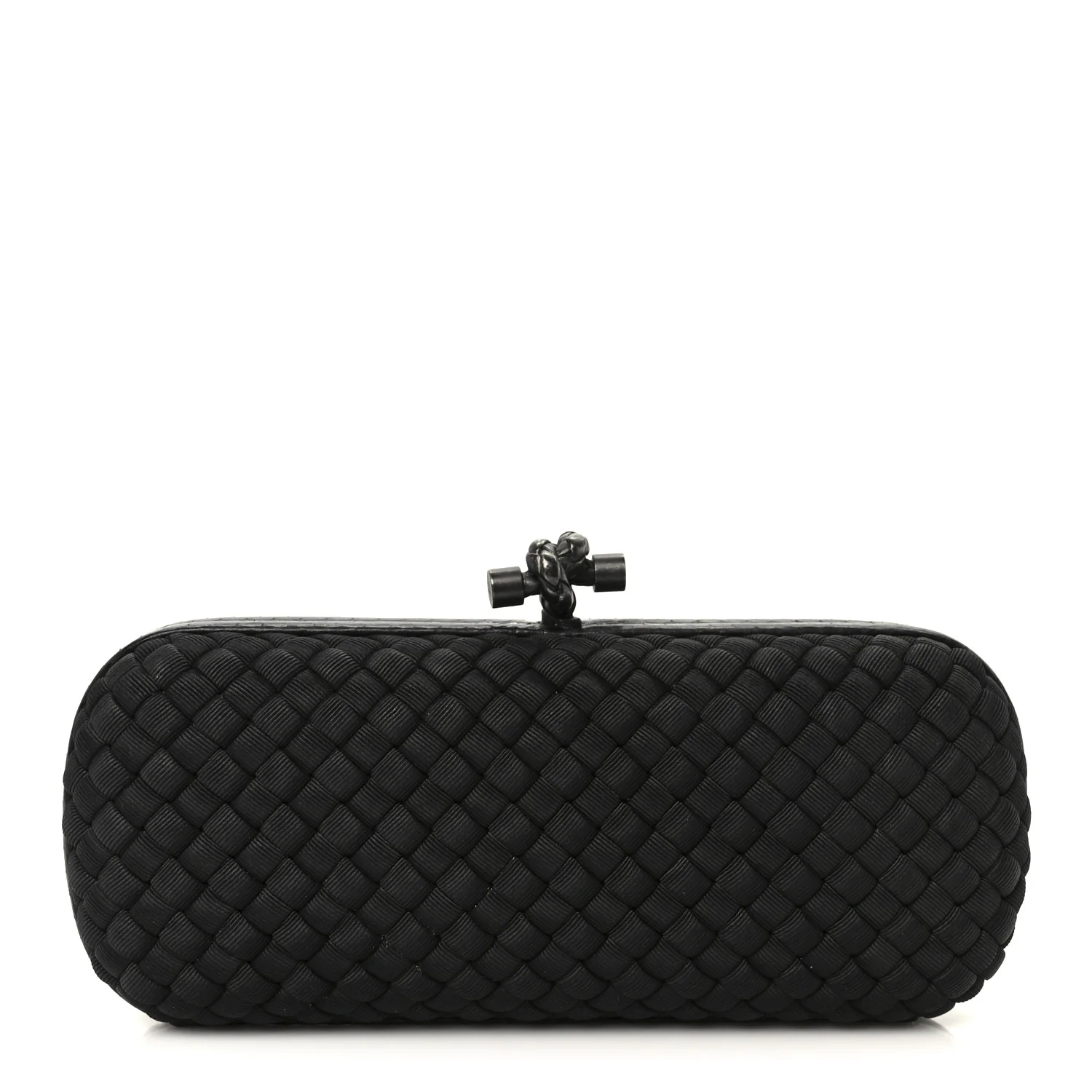 Satin Ayers Intreccio Impero Stretch Knot Clutch Black