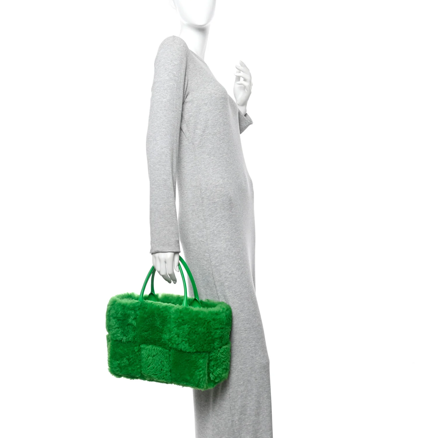 Shearling Small Intrecciato Arco Tote Parakeet - Image 2