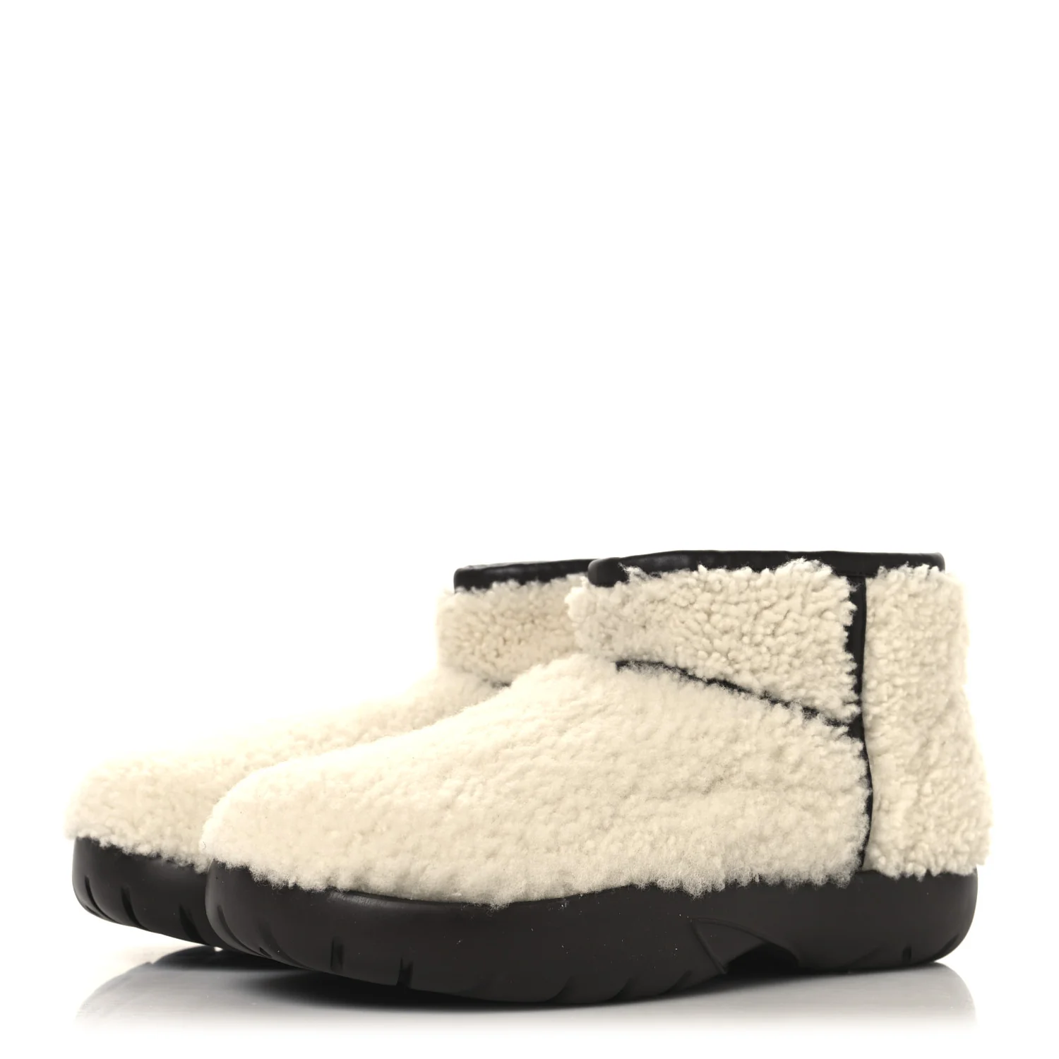 Shearling Snap Ankle Boots 40 White - Image 4