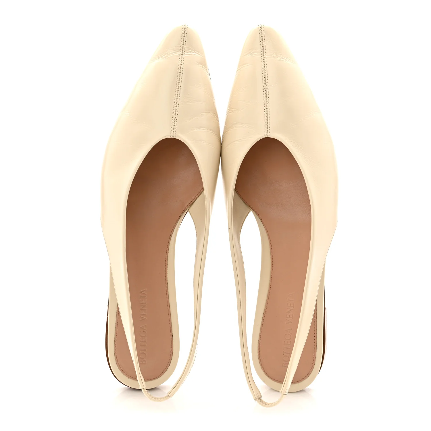 Shiny Nappa Sofia Sling Back Ballerina Flats 38 Sea Salt - Image 2