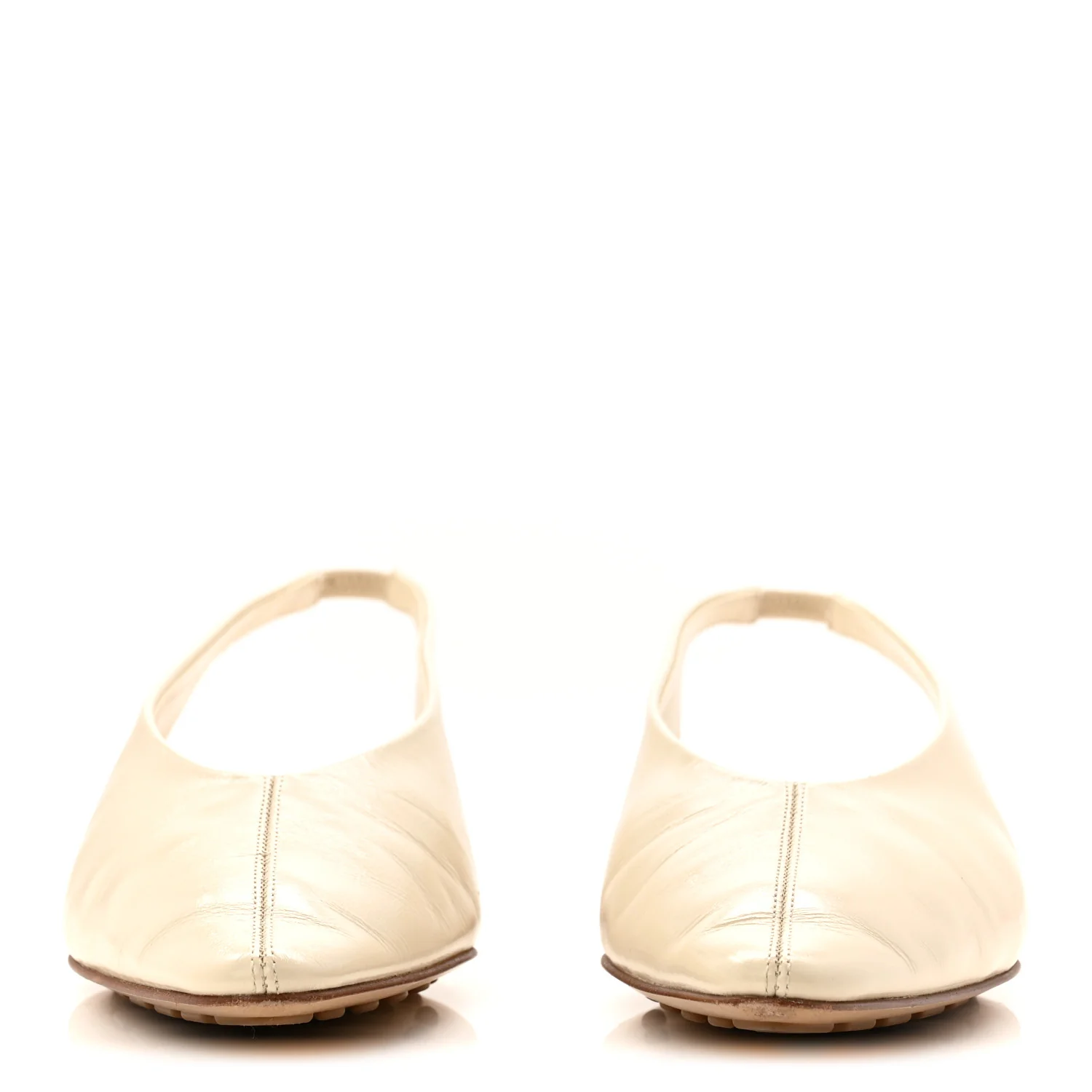 Shiny Nappa Sofia Sling Back Ballerina Flats 38 Sea Salt - Image 3