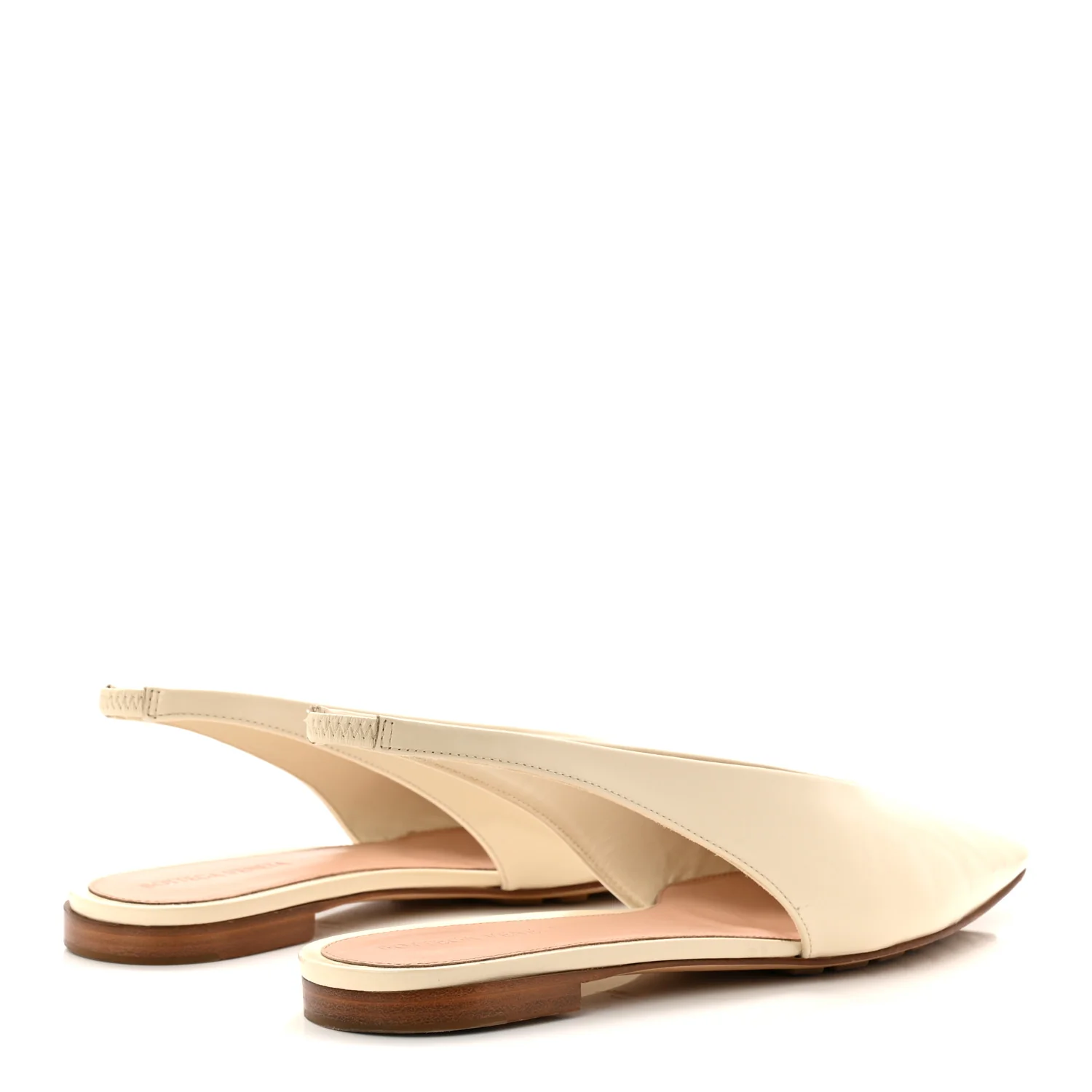 Shiny Nappa Sofia Sling Back Ballerina Flats 38 Sea Salt - Image 5