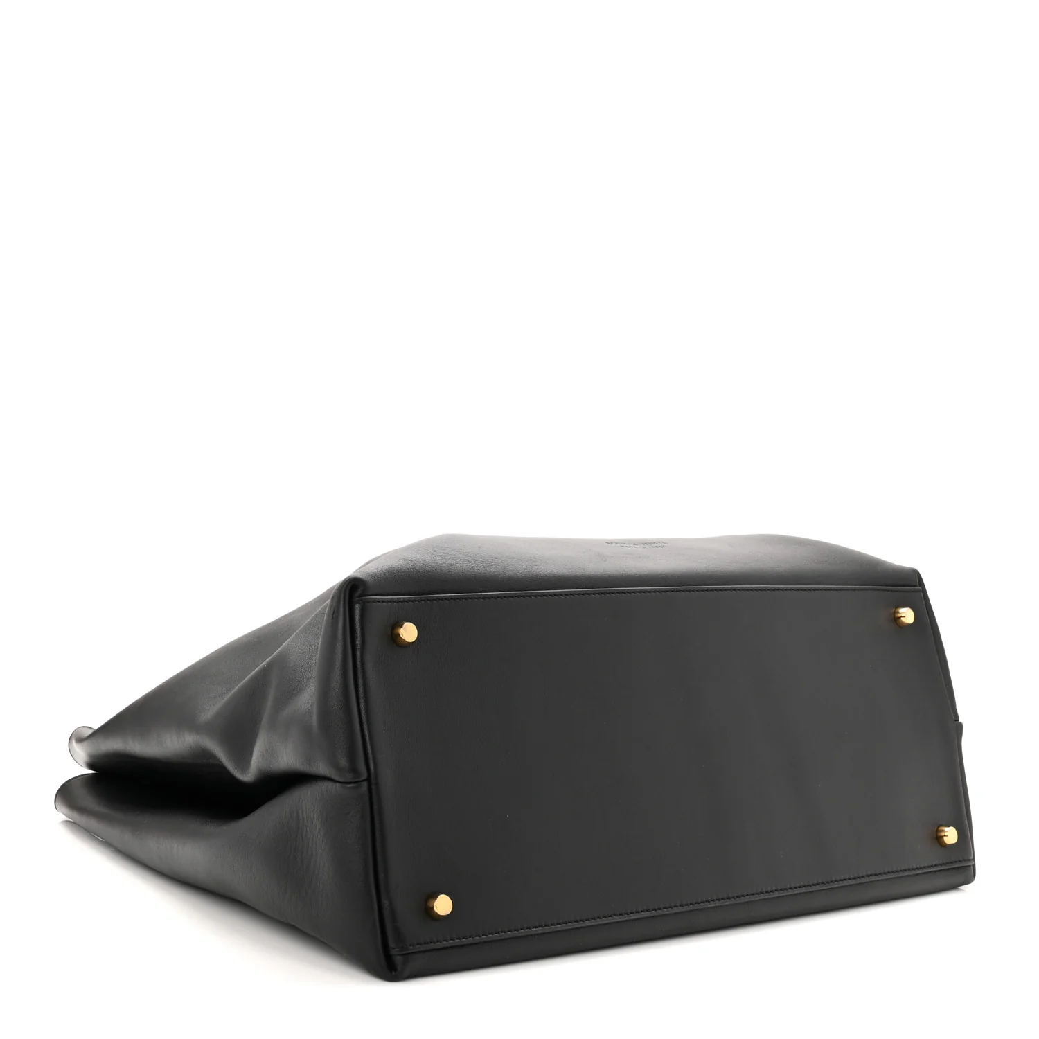 Silky Calfskin Large Andiamo Shoulder Bag Black - Image 4