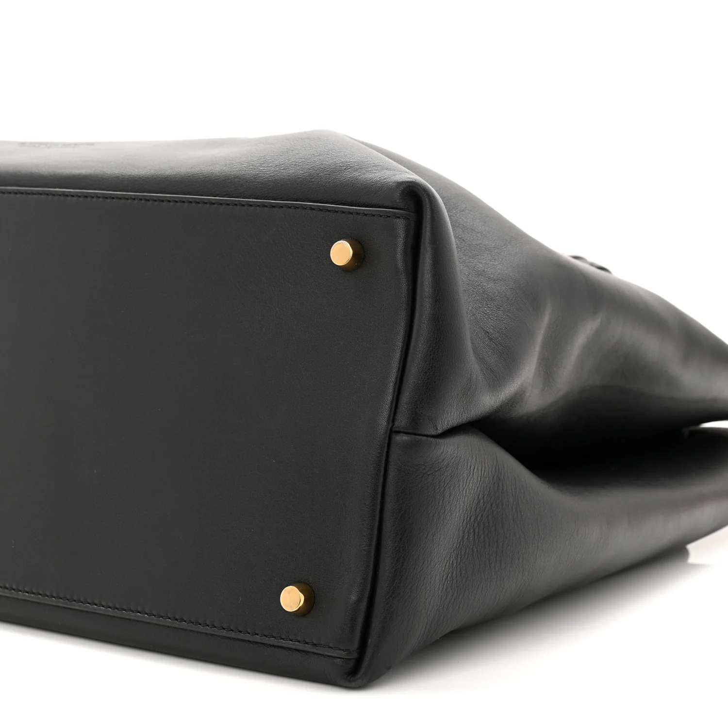 Silky Calfskin Large Andiamo Shoulder Bag Black - Image 9