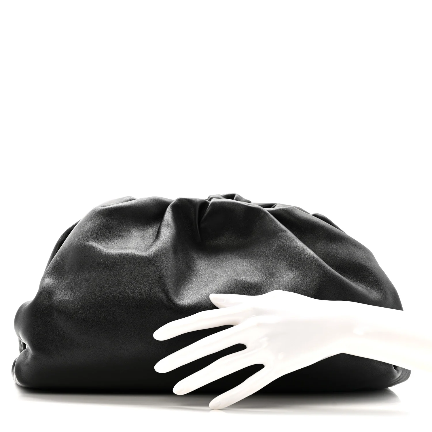 Smooth Butter Calf The Pouch Oversized Clutch Black - Image 2
