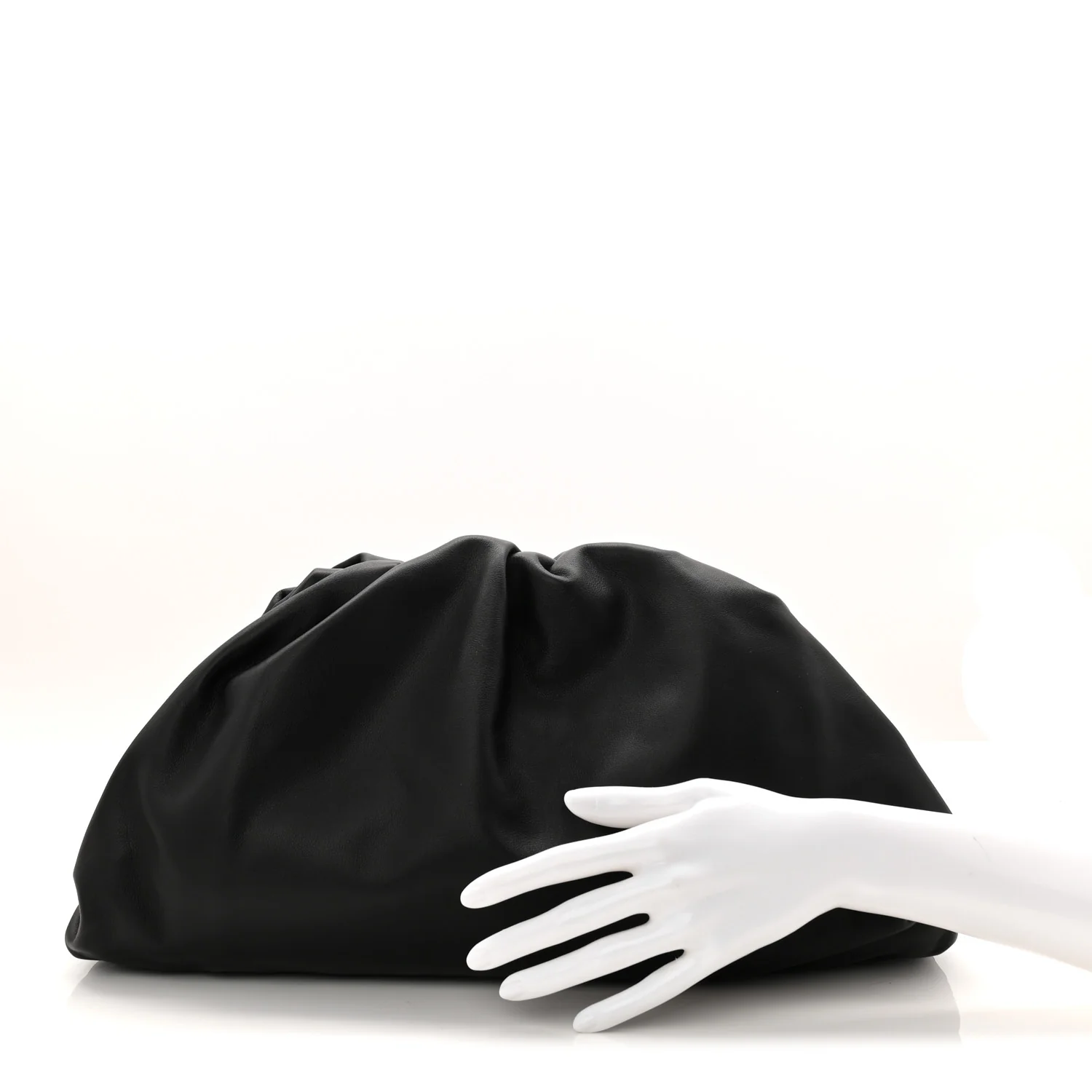 Smooth Butter Calf The Pouch Oversized Clutch Black - Image 2