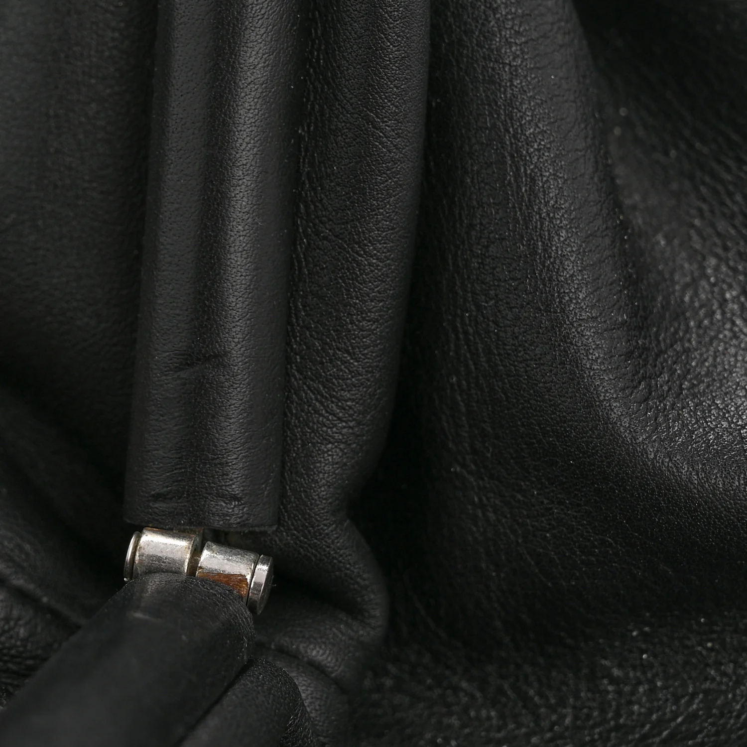 Smooth Butter Calf The Pouch Oversized Clutch Black - Image 11