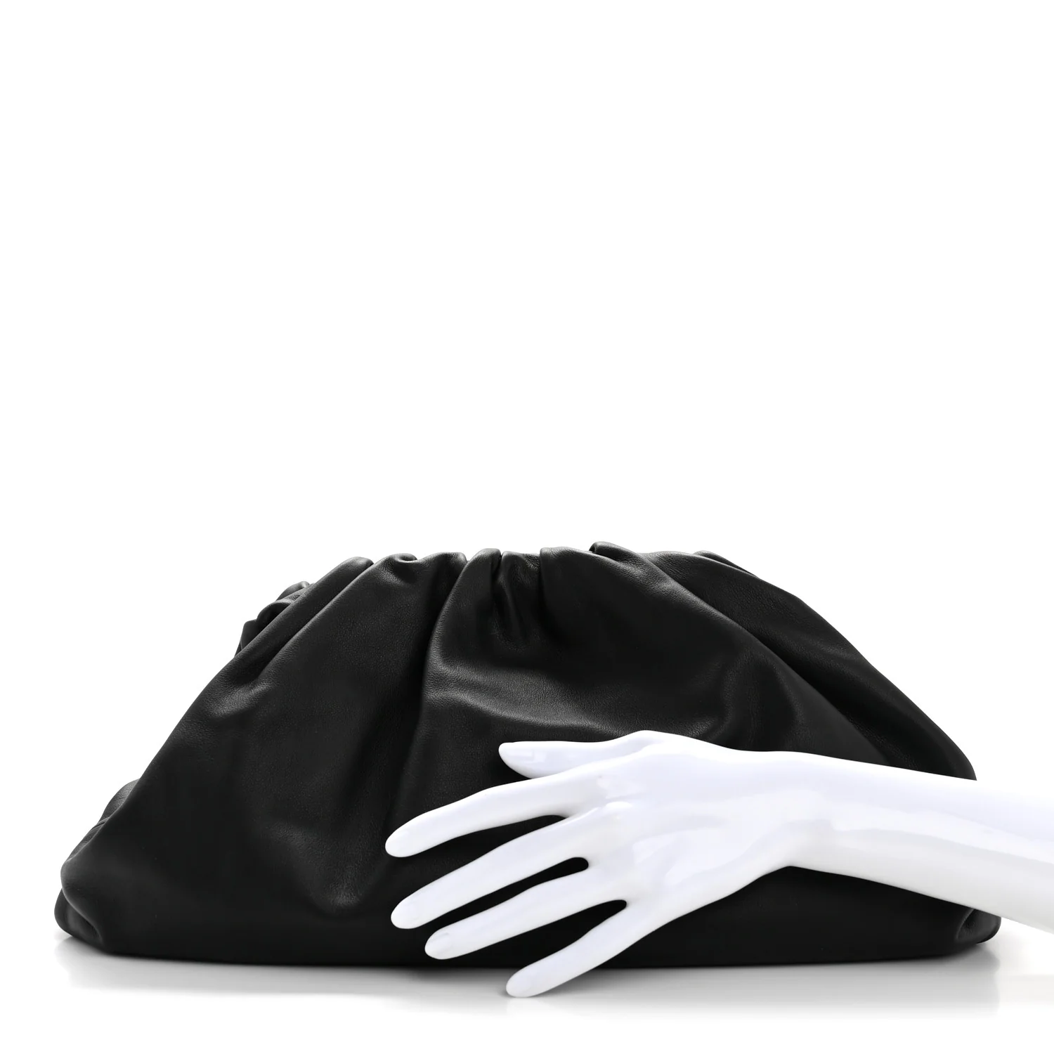 Smooth Butter Calf The Pouch Oversized Clutch Black - Image 2